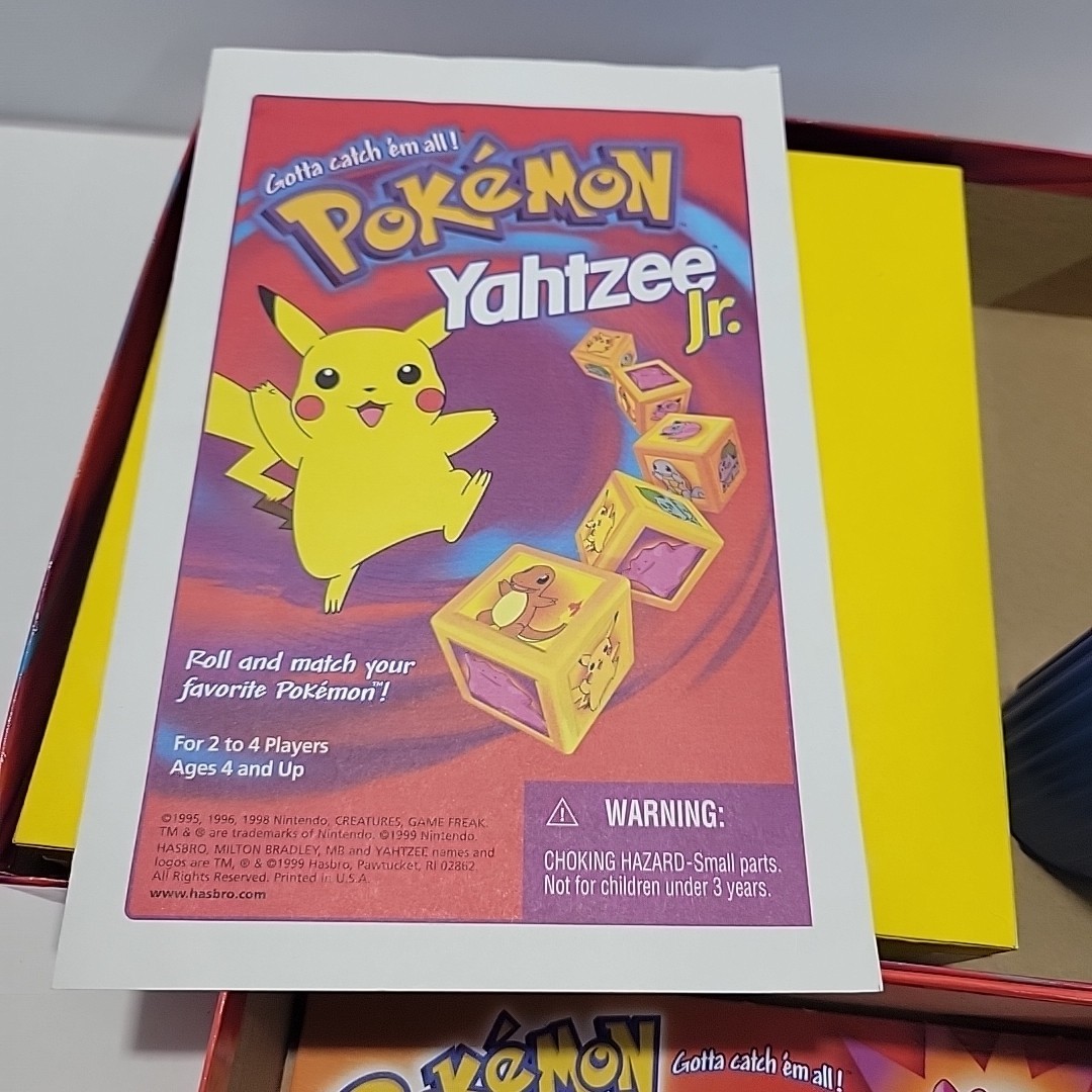 Pokemon Yahtzee Jr Vintage 1999 Milton Bradley Hasbro Nintendo Gotta Catch Em
