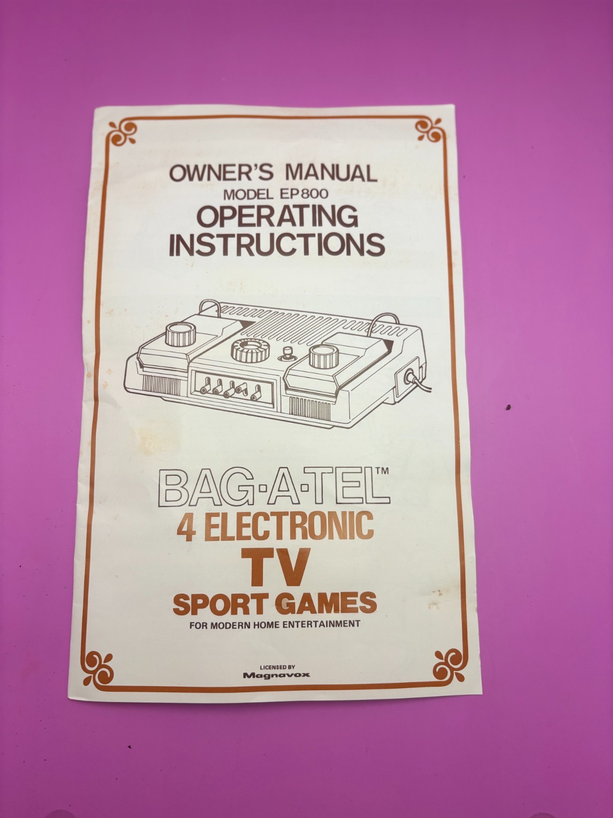 Vintage Bag-A-Tel EP800 4 Electronic TV Sport Games Pong Console + Box Manuals