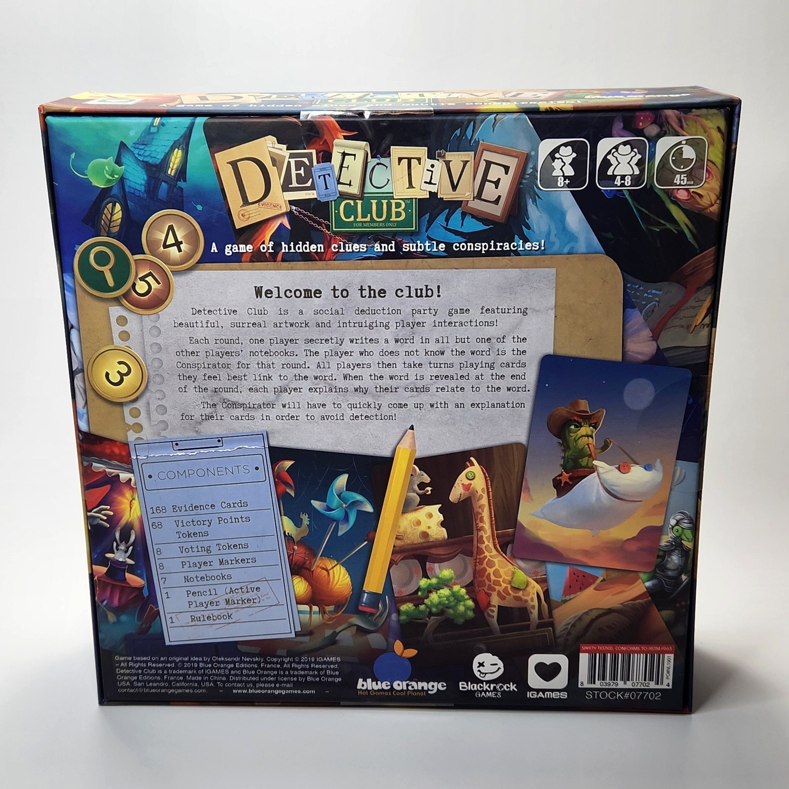 2019 Blue Orange Games Detective Club Board Game (Factory Sealed)