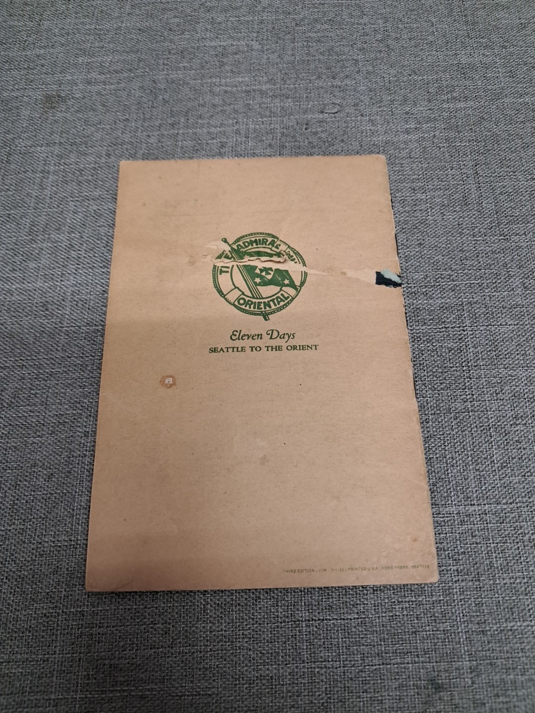 Ma-Chiong Admiral Oriental Line 1923 Third Edition Booklet Rough Read