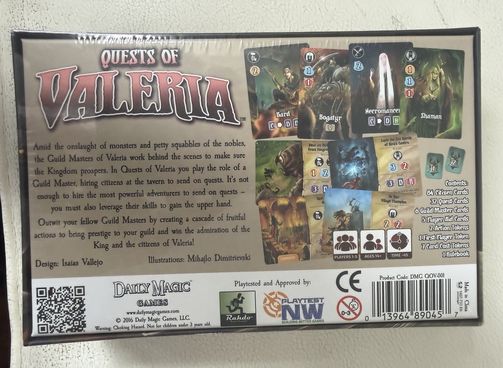 Quests of Valeria Board Card Game 2016 Daily Magic Games 🔥New/ Sealed