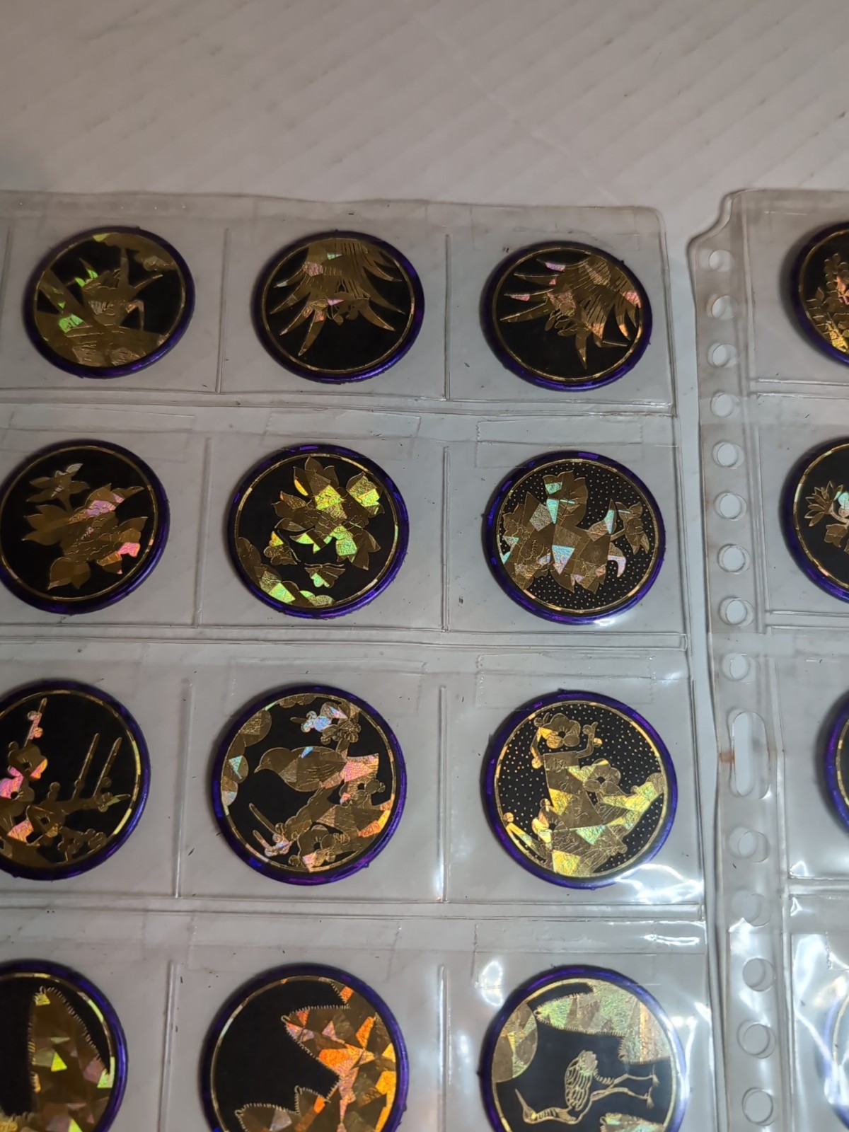 Pogs Pogs Lot Hanafuda Japanese Hawaii Set Of 48 Loose Black Purple Gold