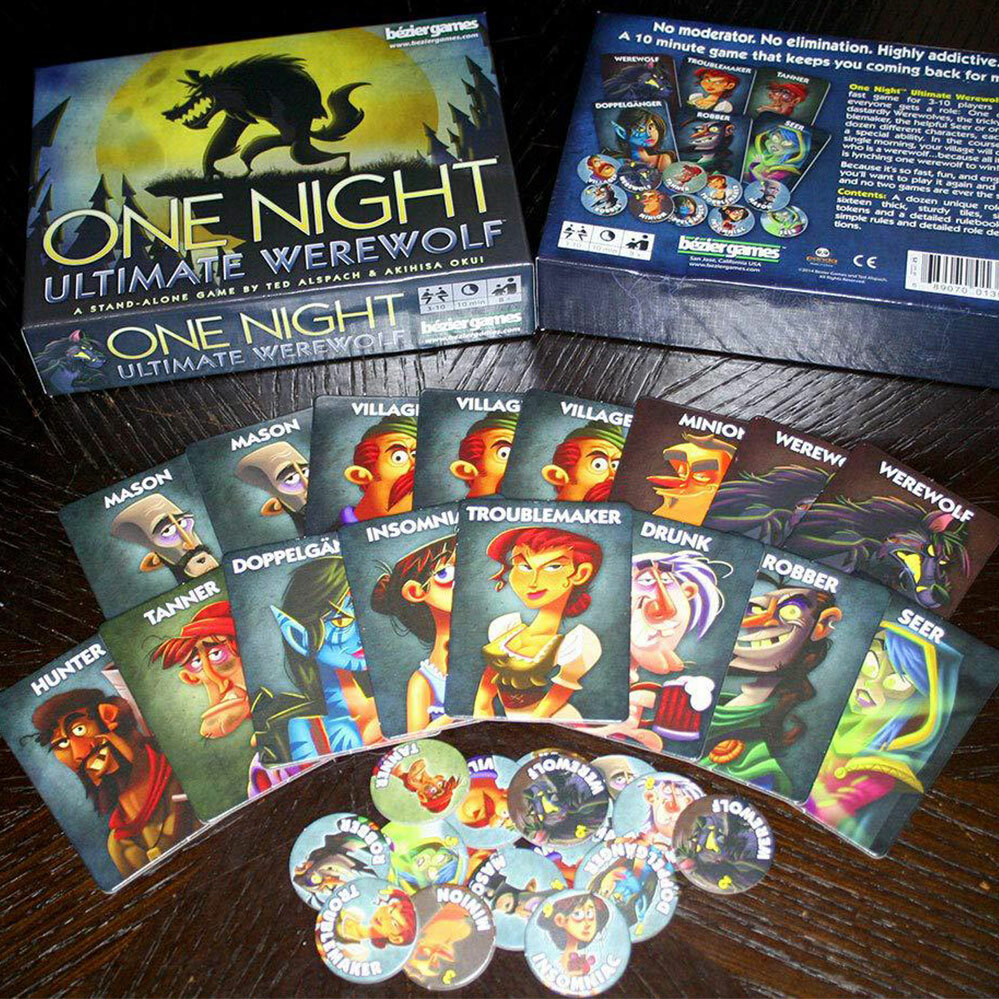 One Night Ultimate Werewolf Game, Bezier Games, Halloween Spirit,3-10 Players OY