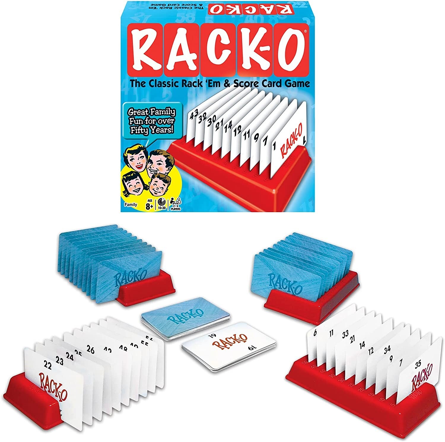 RACK-O Card Game – Family Game Night Kids 8+ & Adults – Original Retro Classic