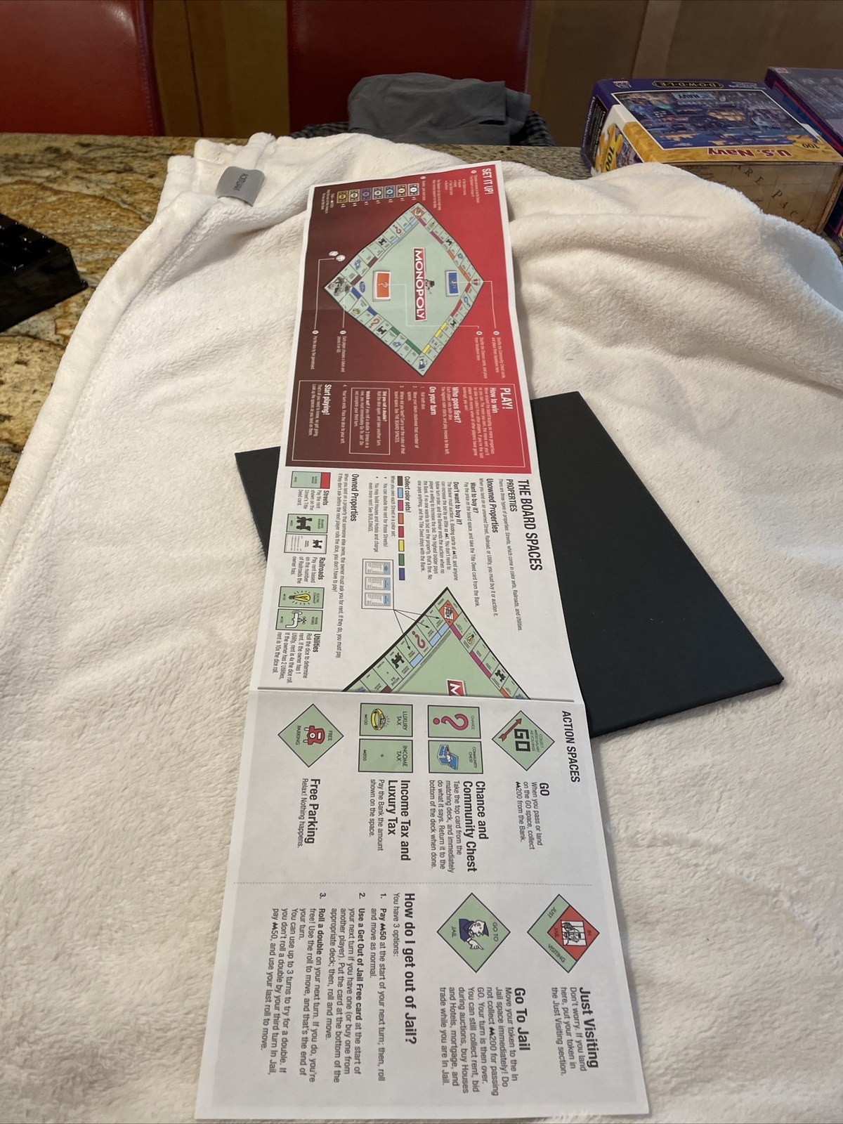 Monopoly Board Game Replacement Board & Instruction Manual Booklet Only