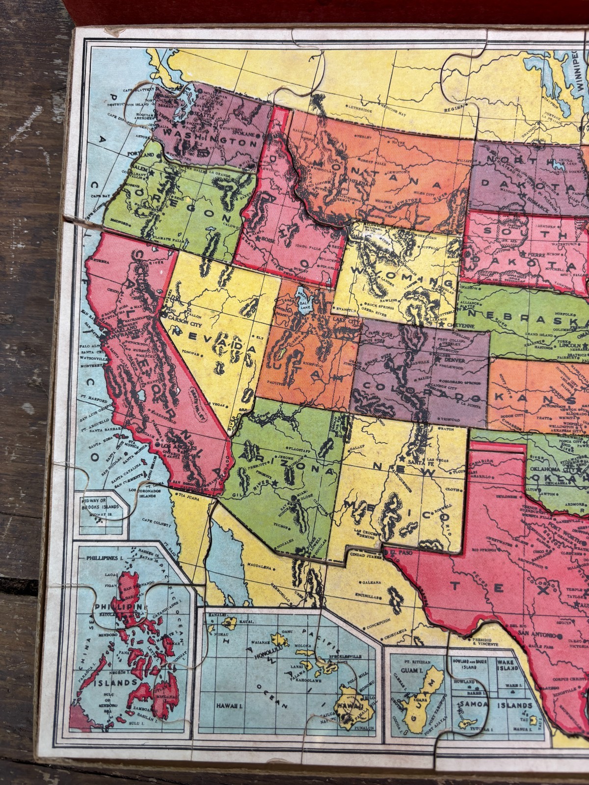 Vintage Map of the United States puzzle Wilder Co. No 24N Complete!