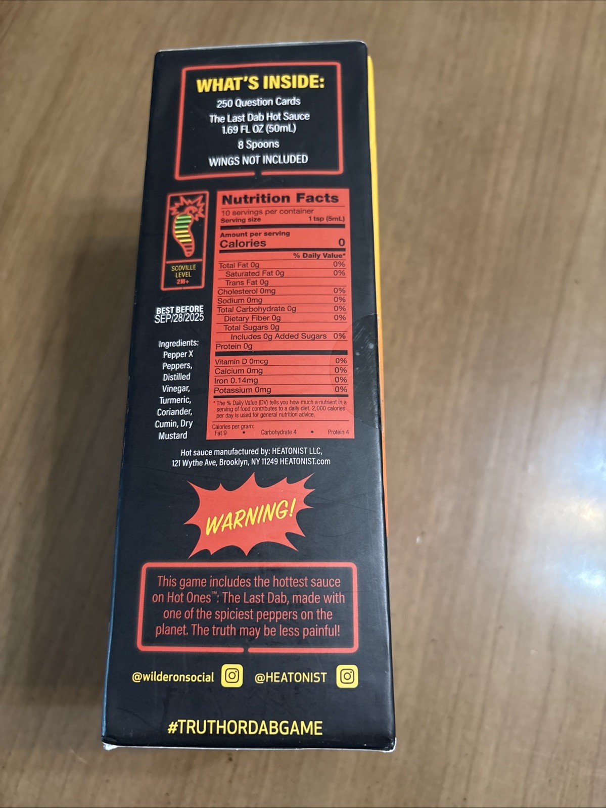 Hot Ones Truth or Dab The Game – (Hot Sauce EXPIRED) Ages 17 Plus 3-6 Players