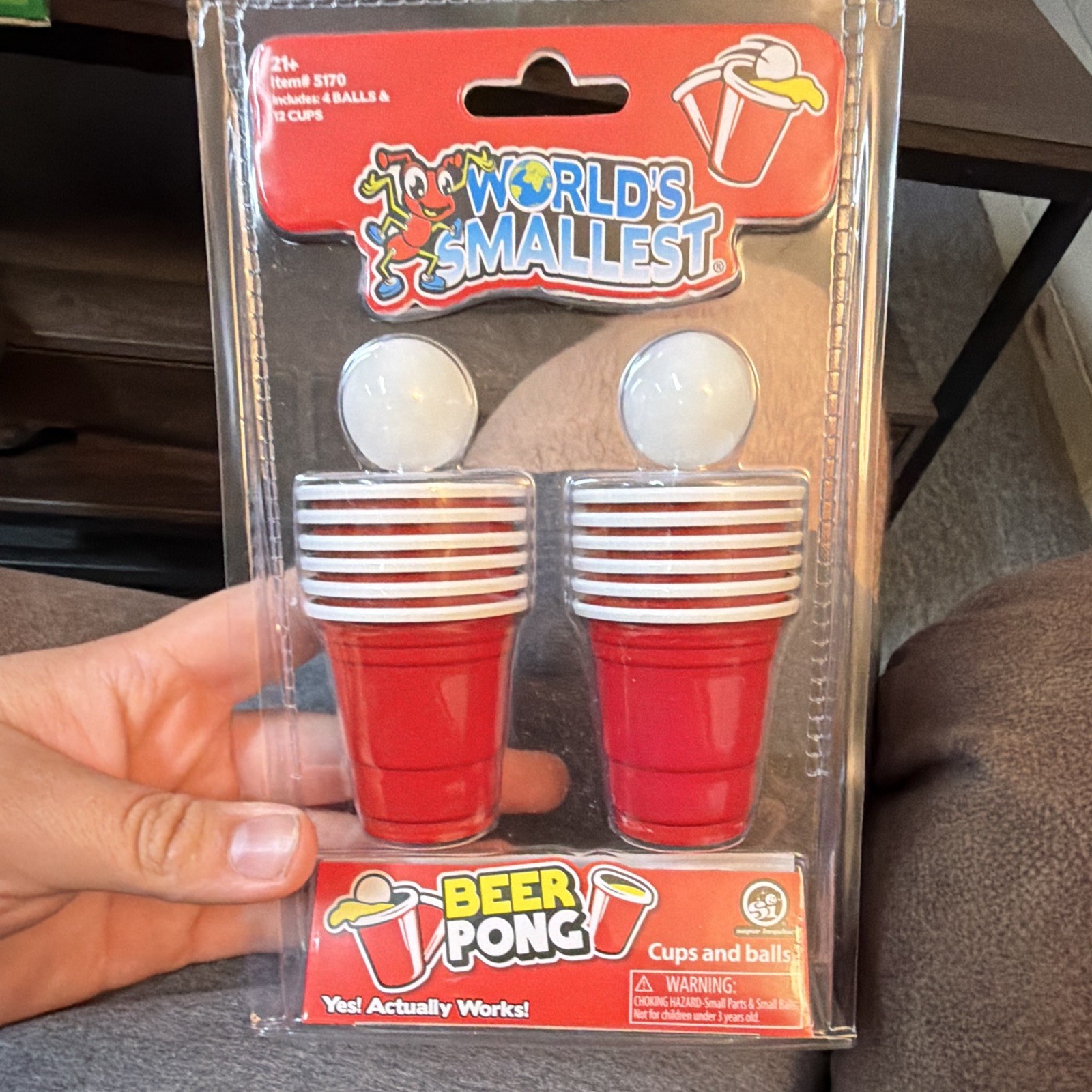 World’s Smallest Beer Pong Miniature Cups & Balls Complete Game Set 21+ 5170