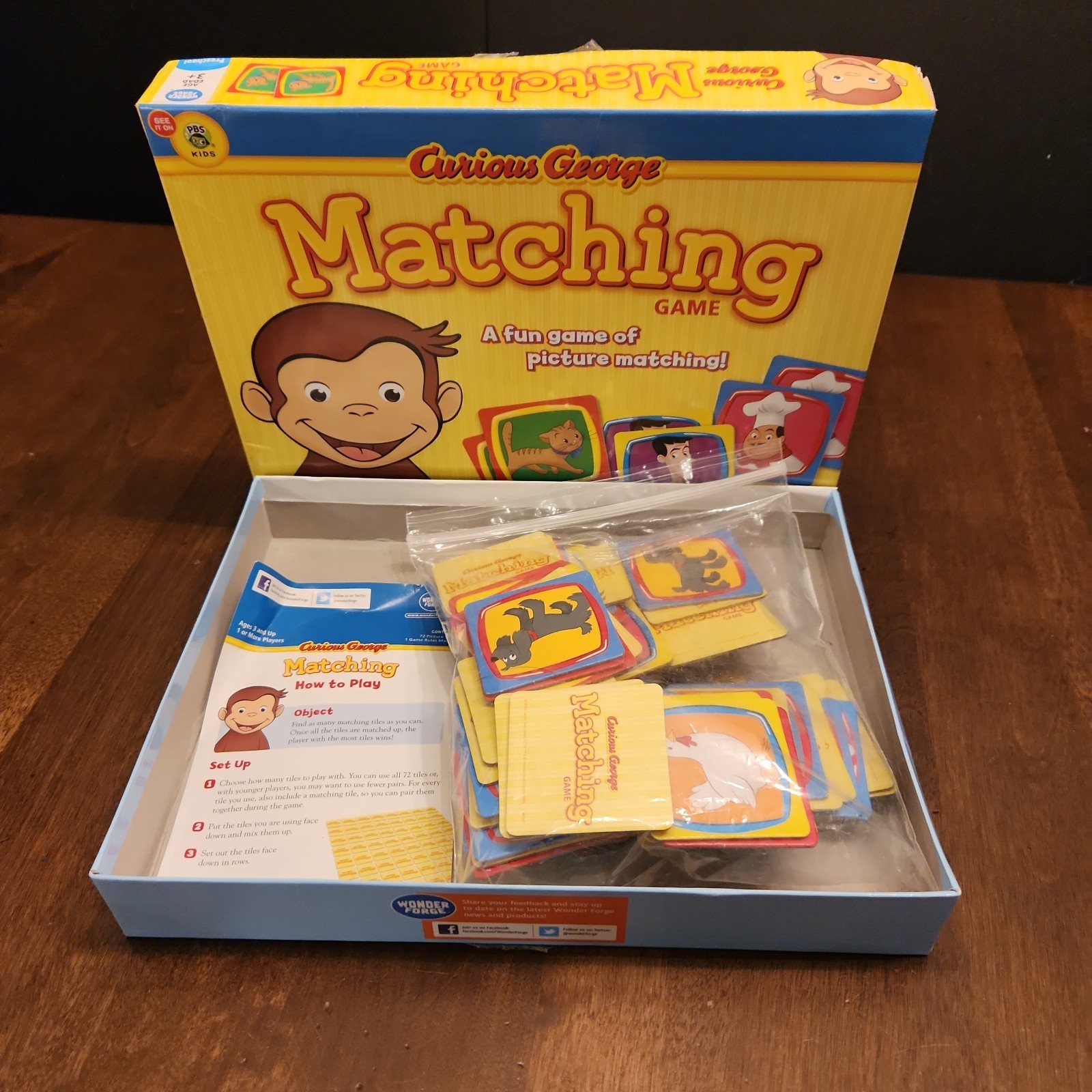 Curious George Matching Game – 2010 – Wonder Forge – Complete