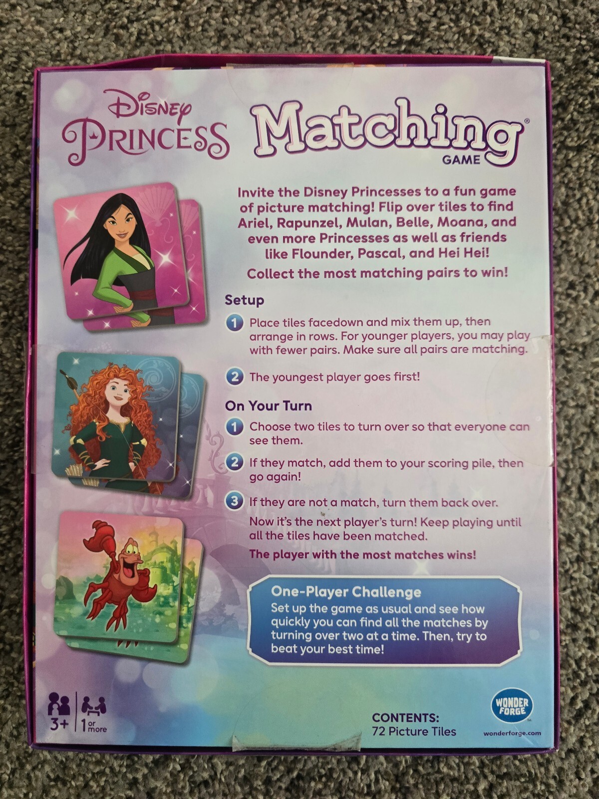 Disney Princess Matching Game – Picture Matching Board Game for Kids