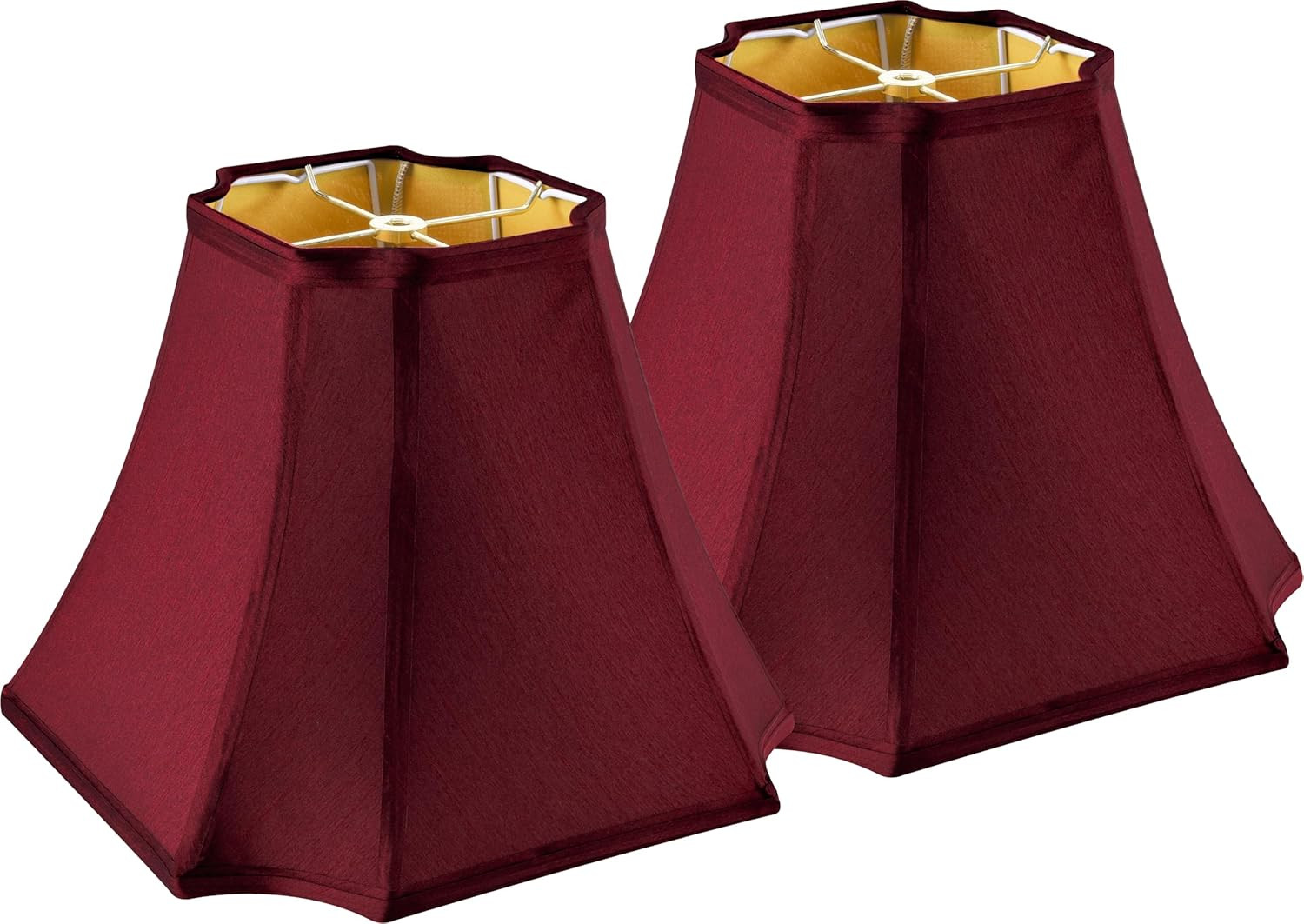 13.2″ Medium Burgundy Lampshades Red,Square Cut Corner Lamp Shades for Floor and
