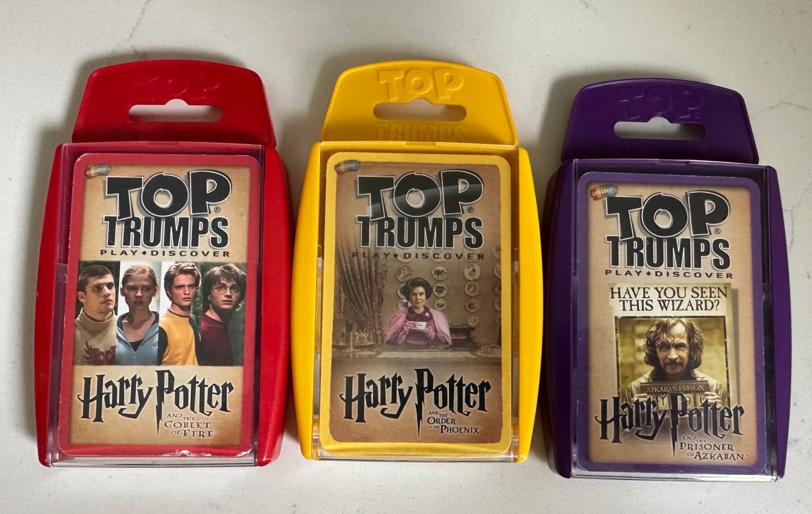 Lot 3 Harry Potter Top Trumps Sets Goblet Fire Prisoner Azkaban Order Phoenix
