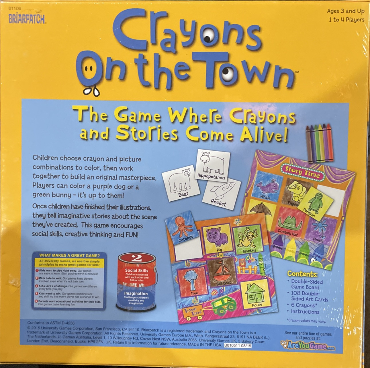 Crayons on the Town: The Game Where Stories and Crayons Come to Life, 1-4 player