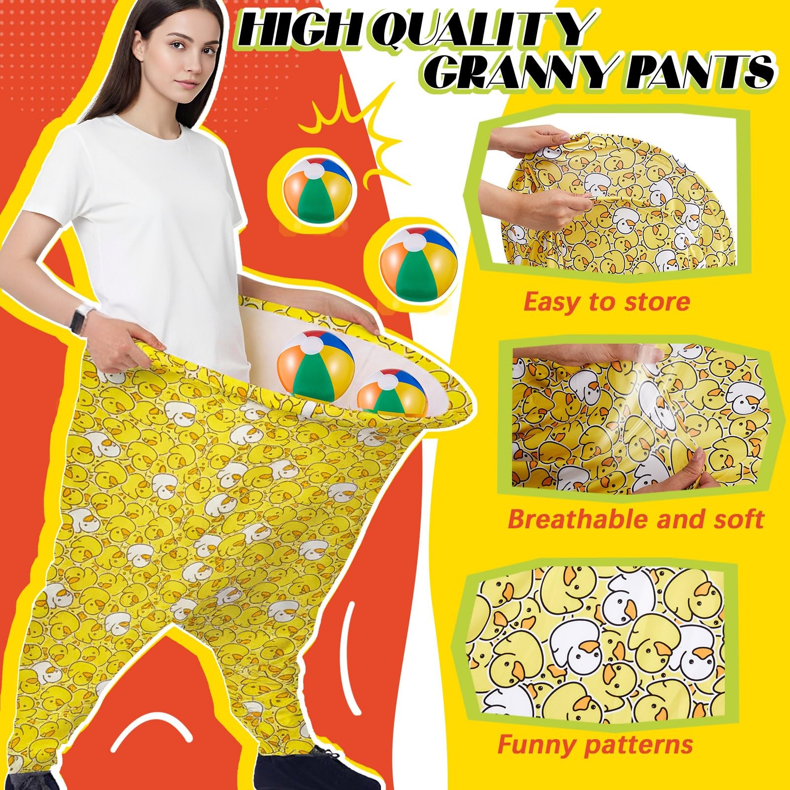 Granny Pants Yard Game with Oversized Pants Bouncy Balls and Pump, Easter Gia…