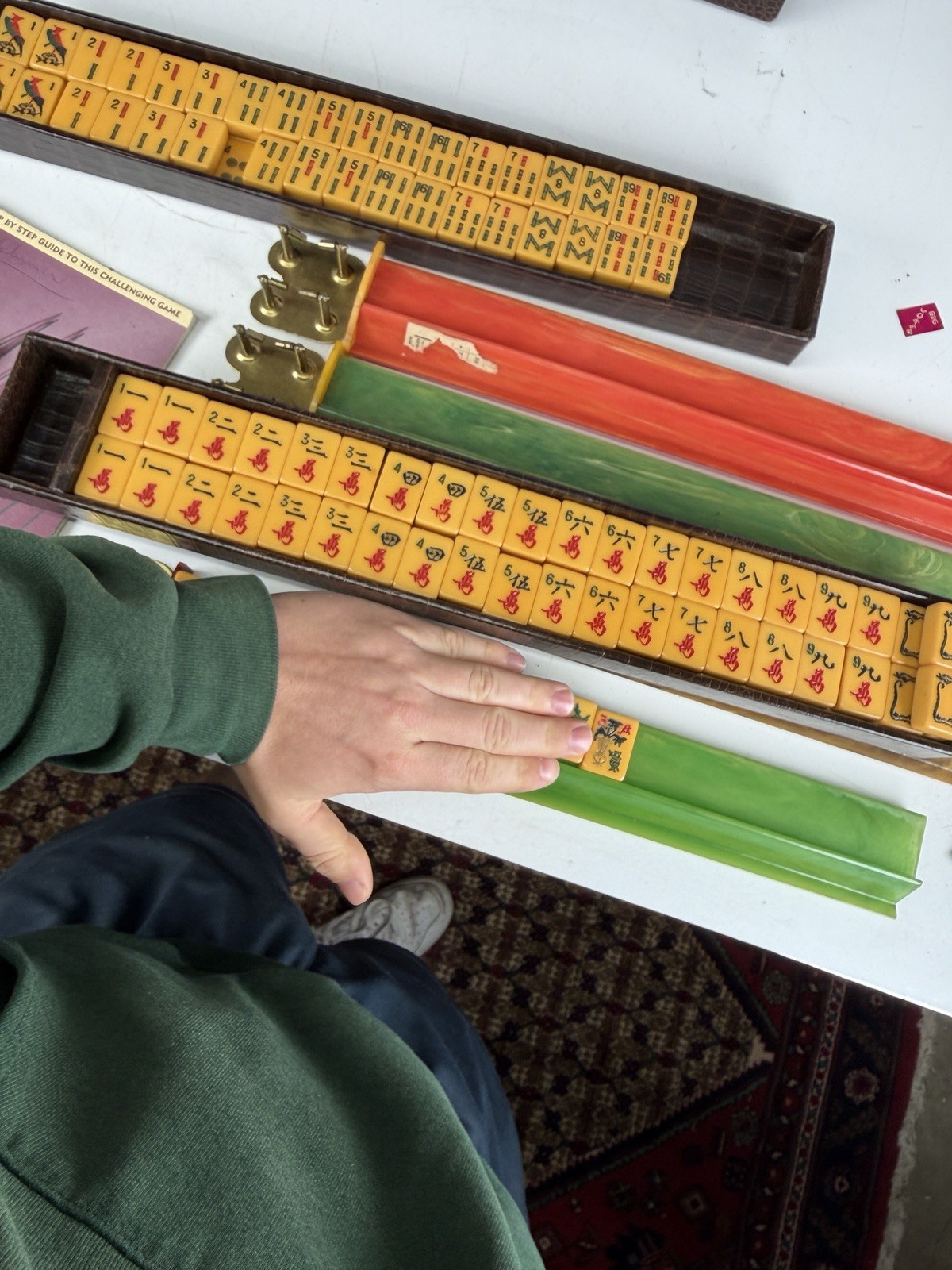 167 Tile Butterscotch Bakelite CARDINAL PRODUCTS CO. Mahjong Set Case 4 Racks