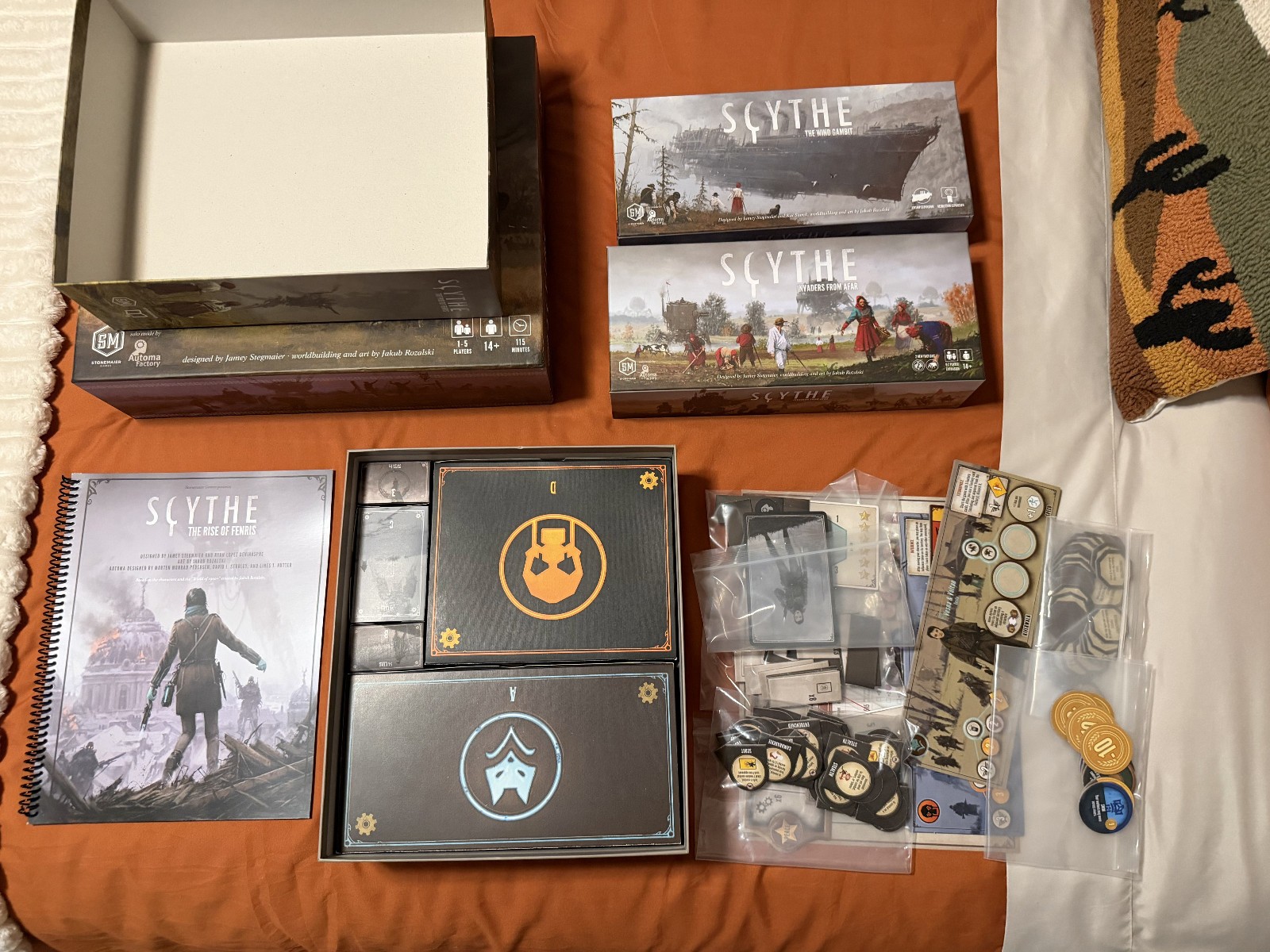 Stonemaier Games Scythe Board Game + 3 Expansions! Mint Condition