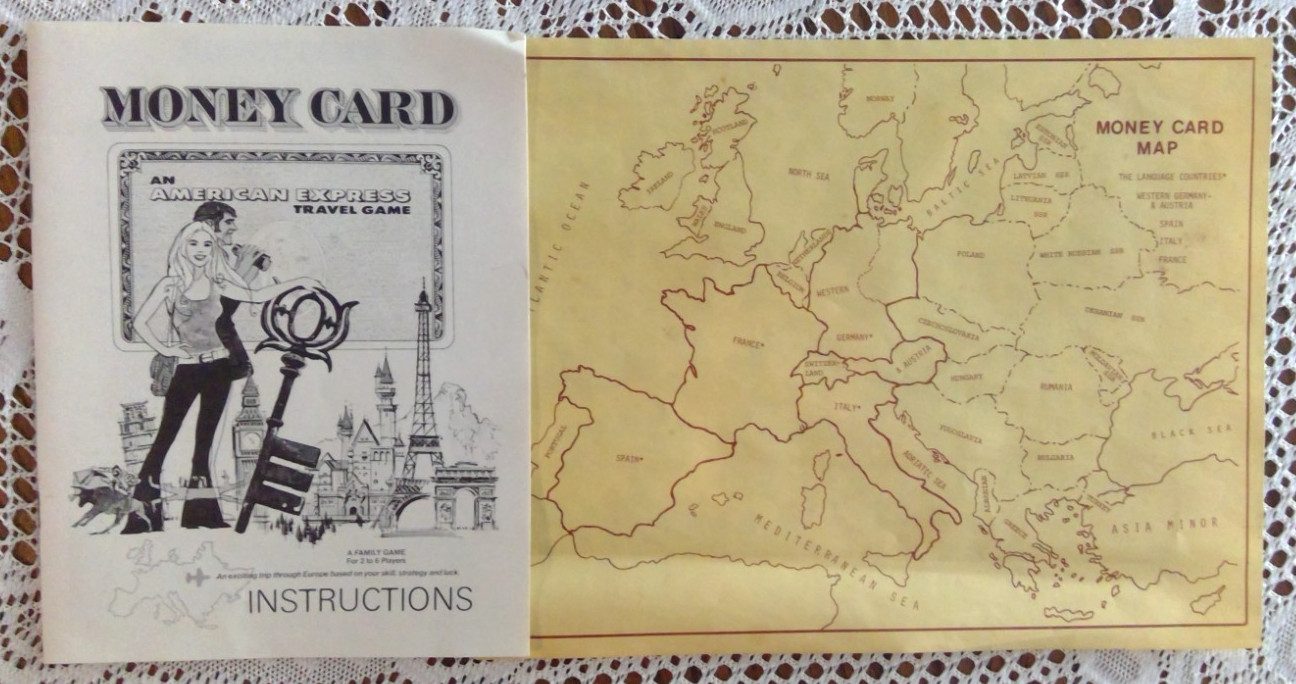 Vintage 1972 Schaper MONEY CARD American Express Europe TRAVEL Board GAME