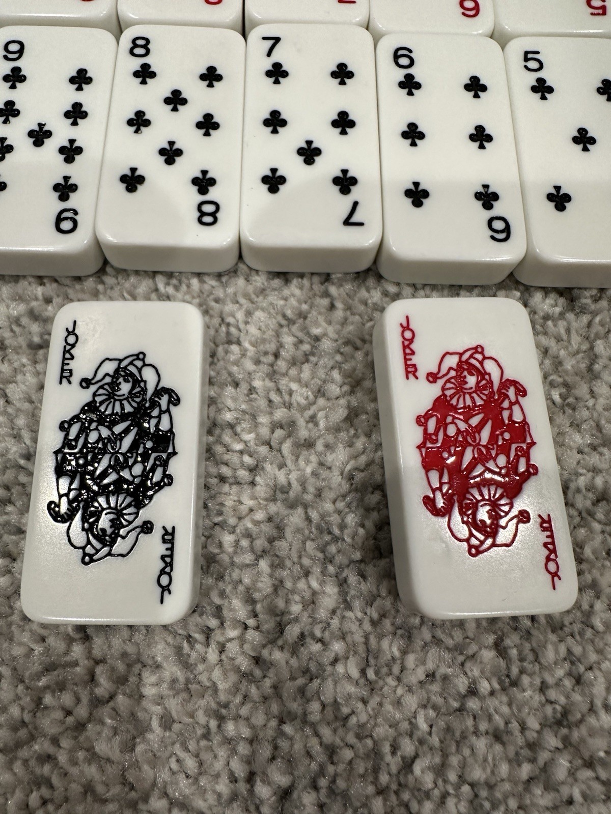 Complete Set of 54 Card / Poker Engraved Color Dominoes with Storage Case