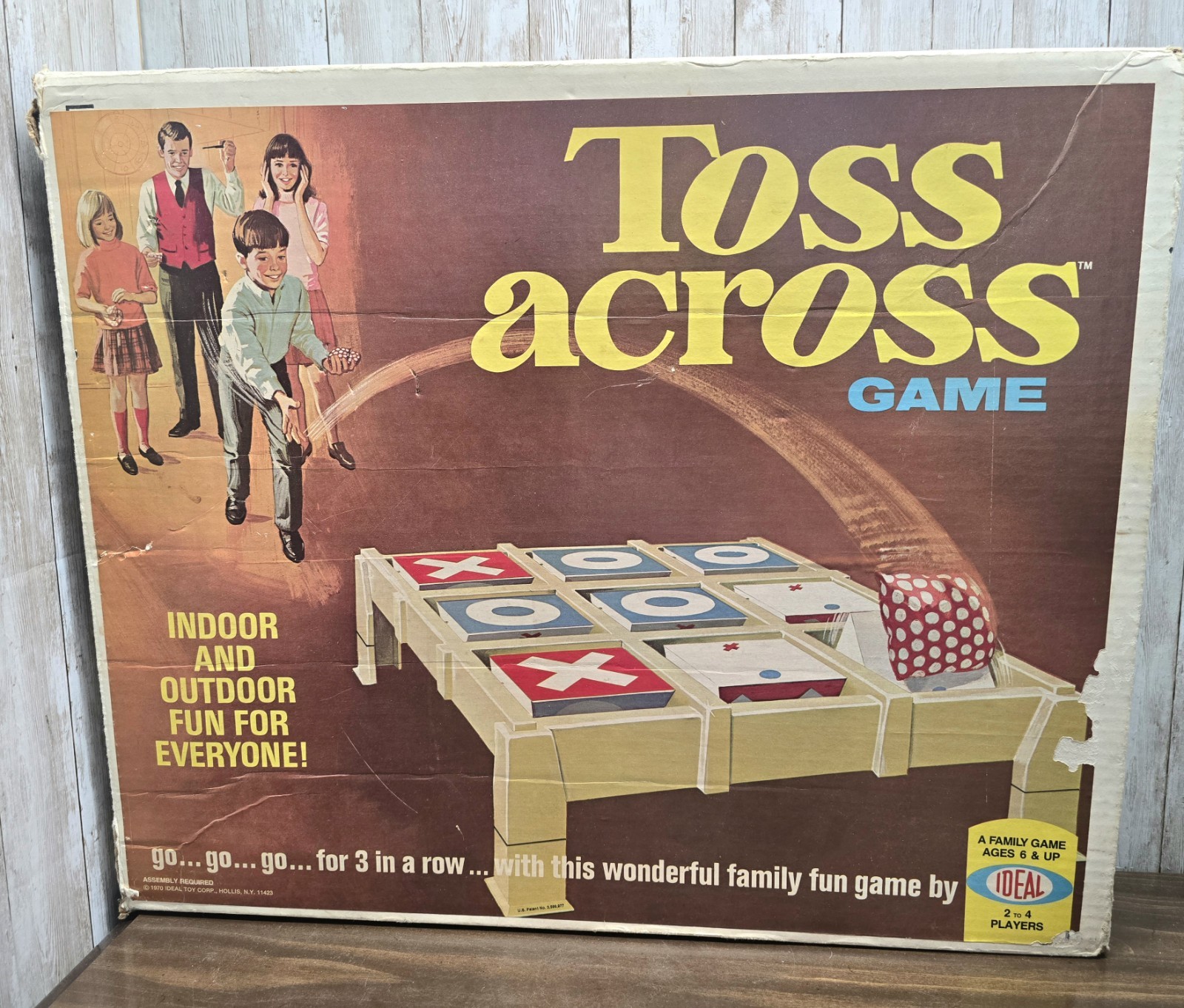 Vintage 1969 Ideal TOSS ACROSS Game Original Box. NO Bean Bags