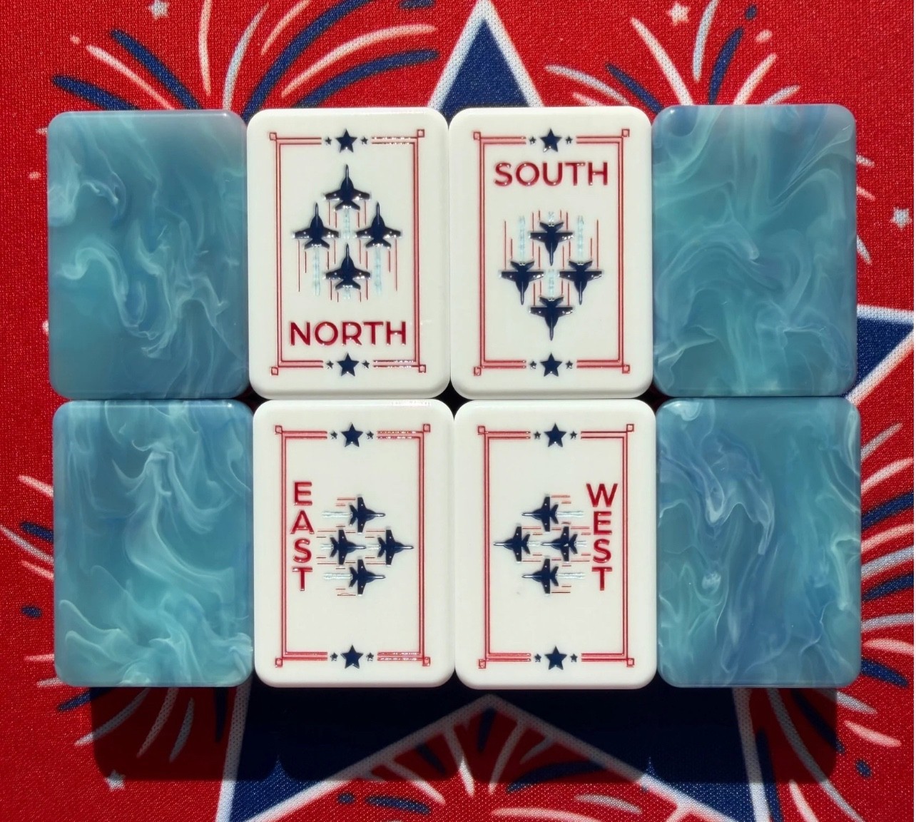 2026 Blue🇺🇸 American Mahjong Game Set, 160 Mah Jong Tiles+ Free storage bag