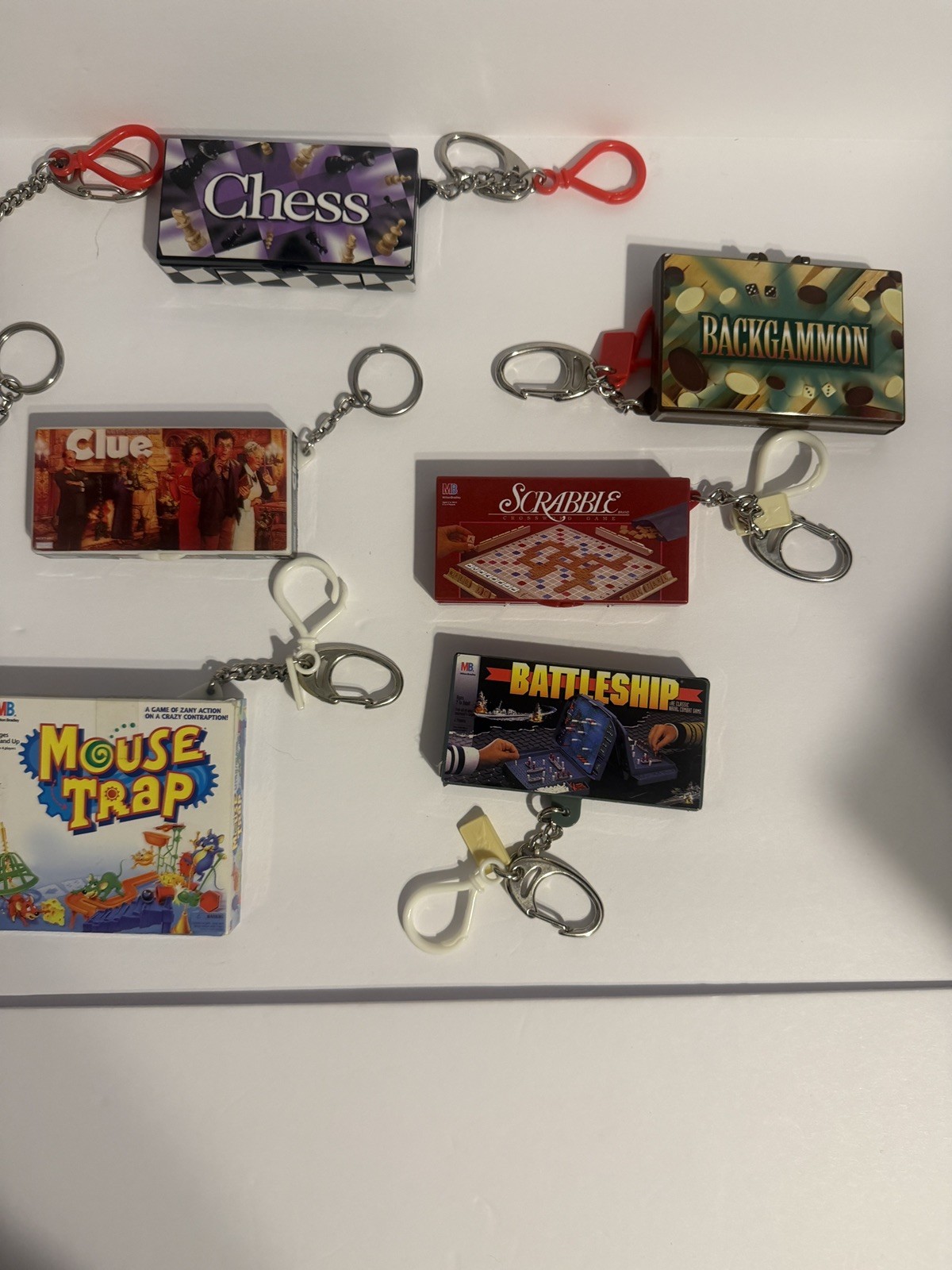 Lot of 12 Vintage Mini Board Game Keychains Mattel Hasbro 90’s Sweet N Fun