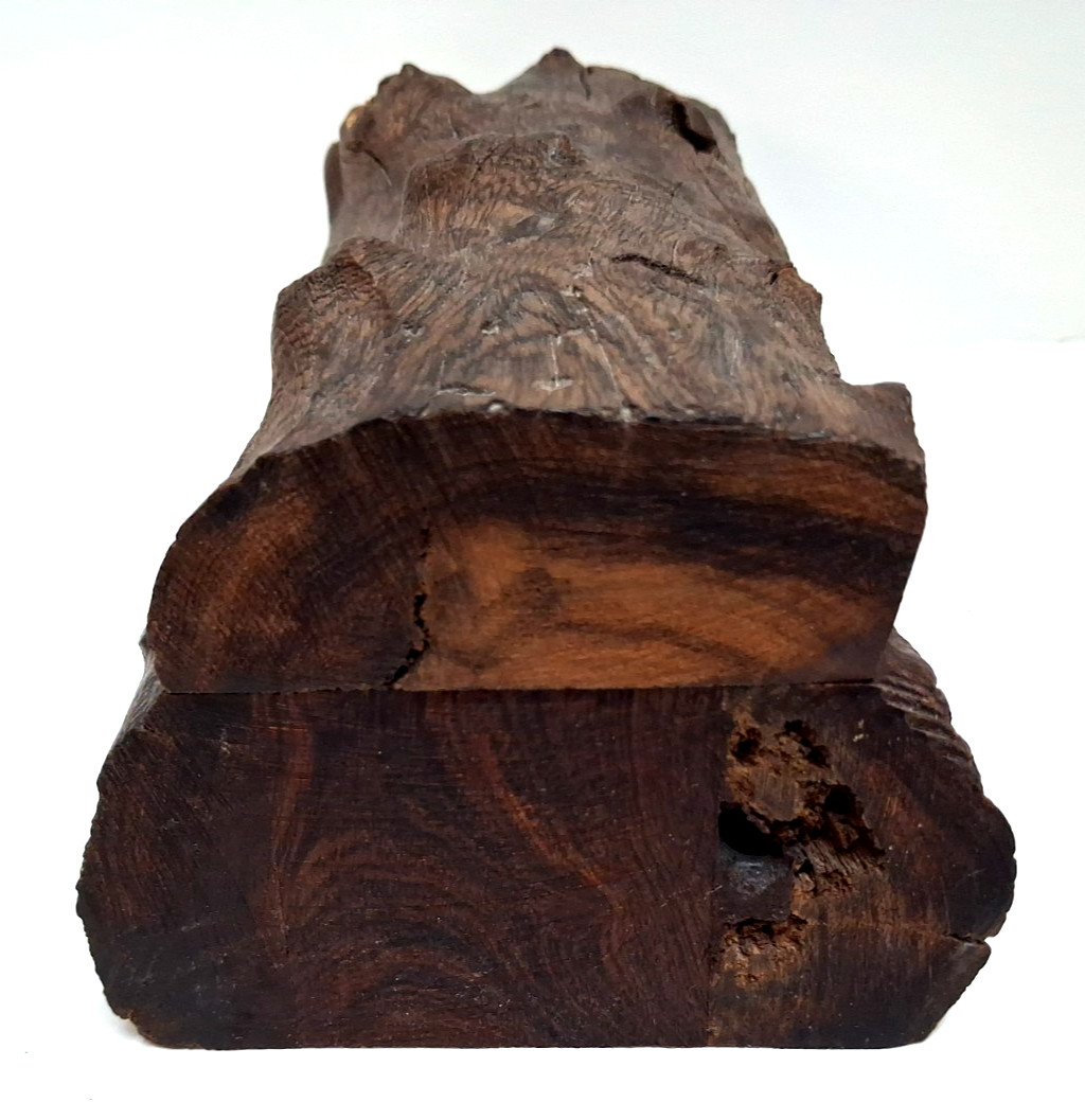 Wooden Dominos Set in Natural Wood Log w/Lid 8 x 5x 3.5″