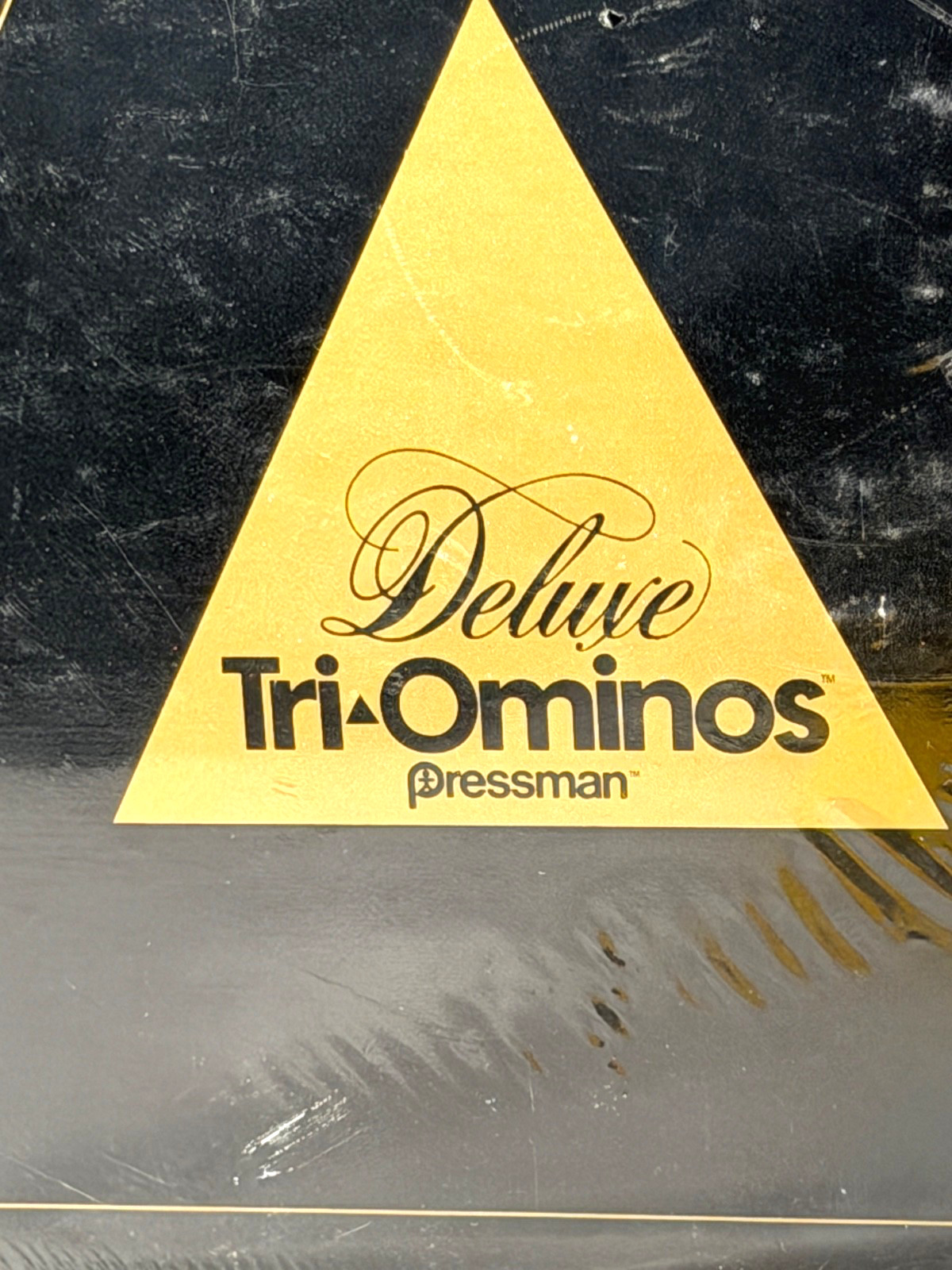 Deluxe Tri-Ominos Vintage 1978 Pressman Game Ivory Tone Crystalline Tiles 4423