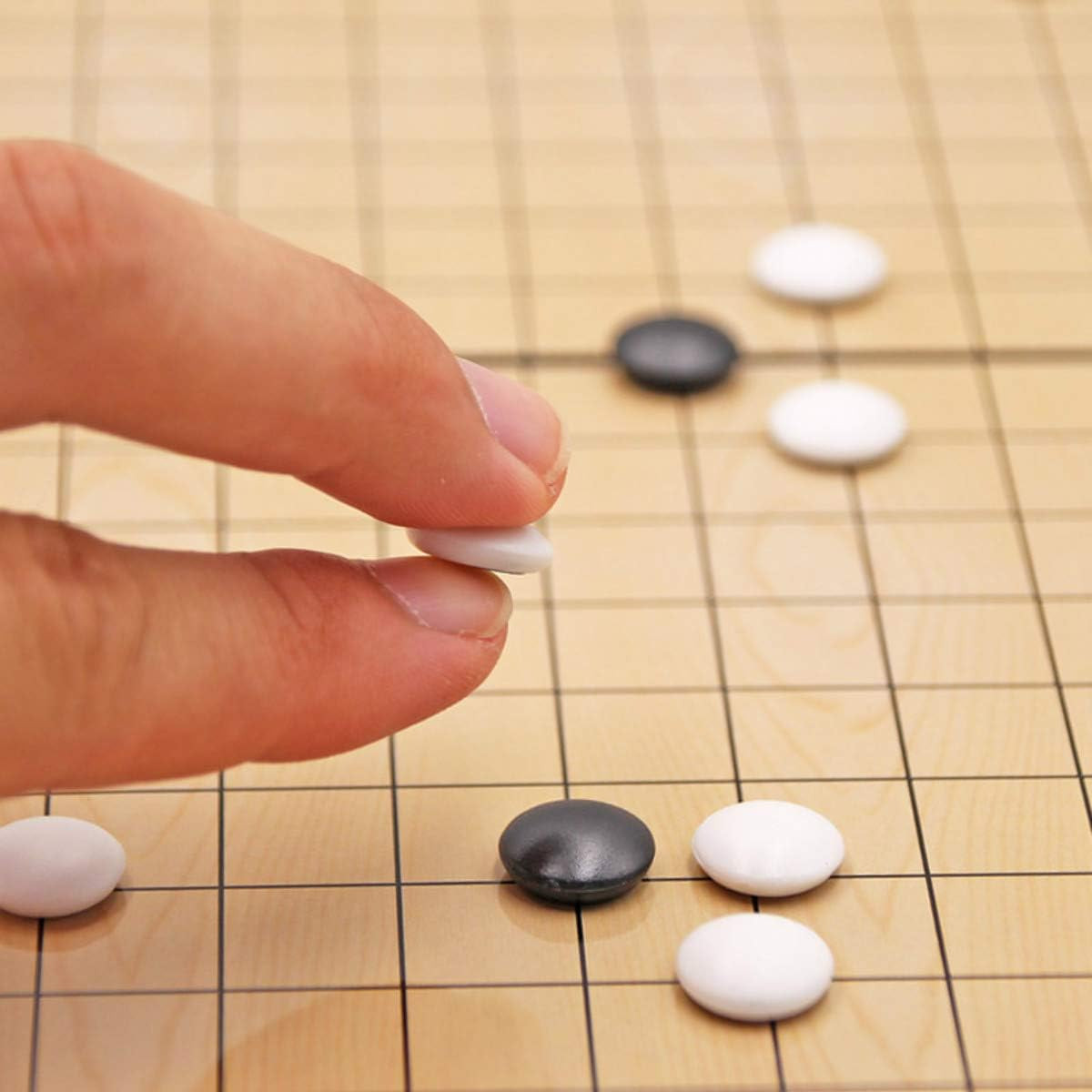Medium Magnetic 19×19 Go Game Set Board 11 with Single Convex Stones