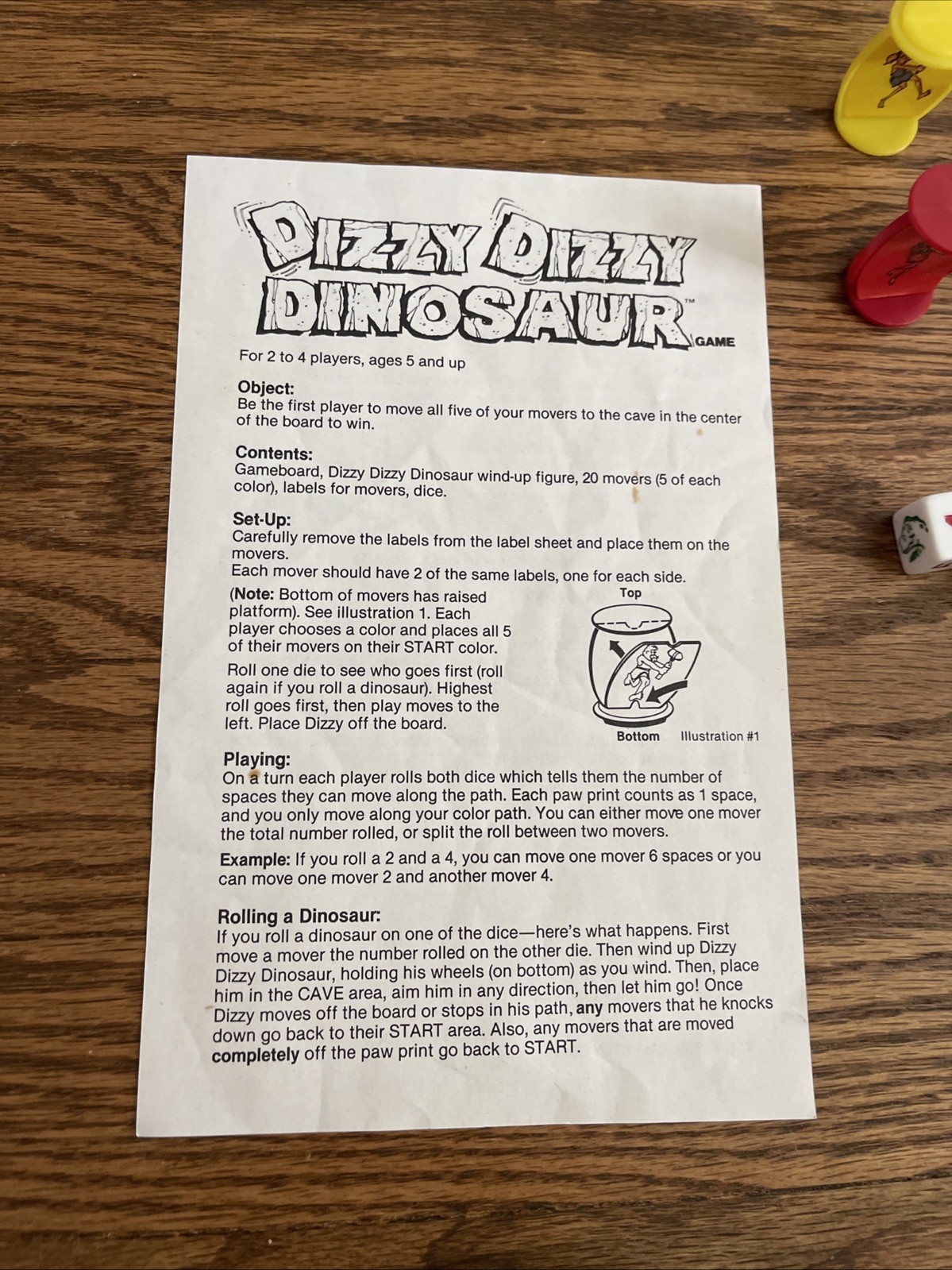 Dizzy, Dizzy Dinosaur – Board Game – Pressman – Complete – Vintage 1987