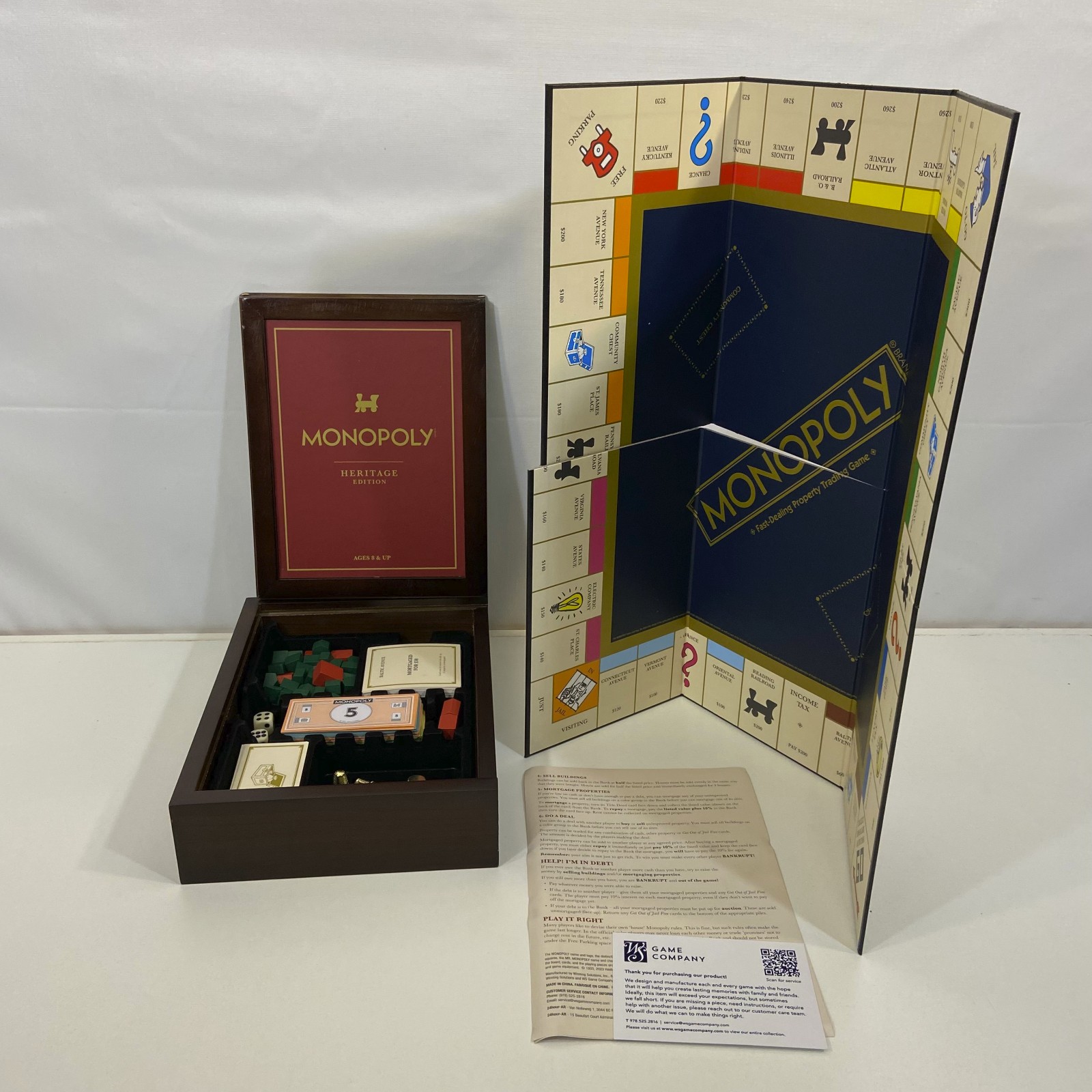 Monopoly Heritage Edition 2024 Hasbro WS Game Company Walnut Stained Box VGC
