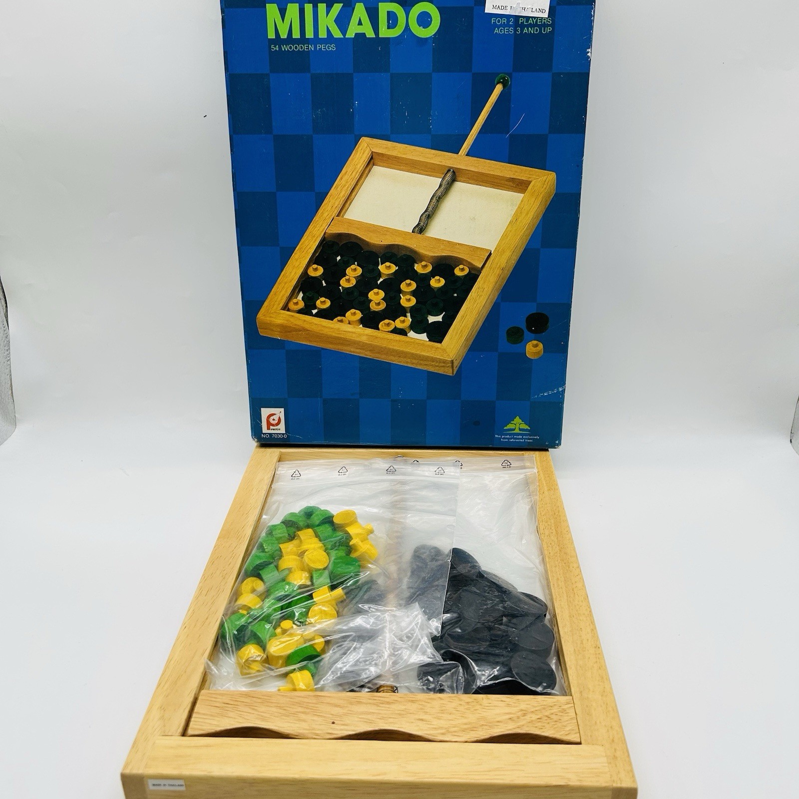 Mikado Bits and Pieces Wooden Board Game Pieces Sealed Complete Thailand