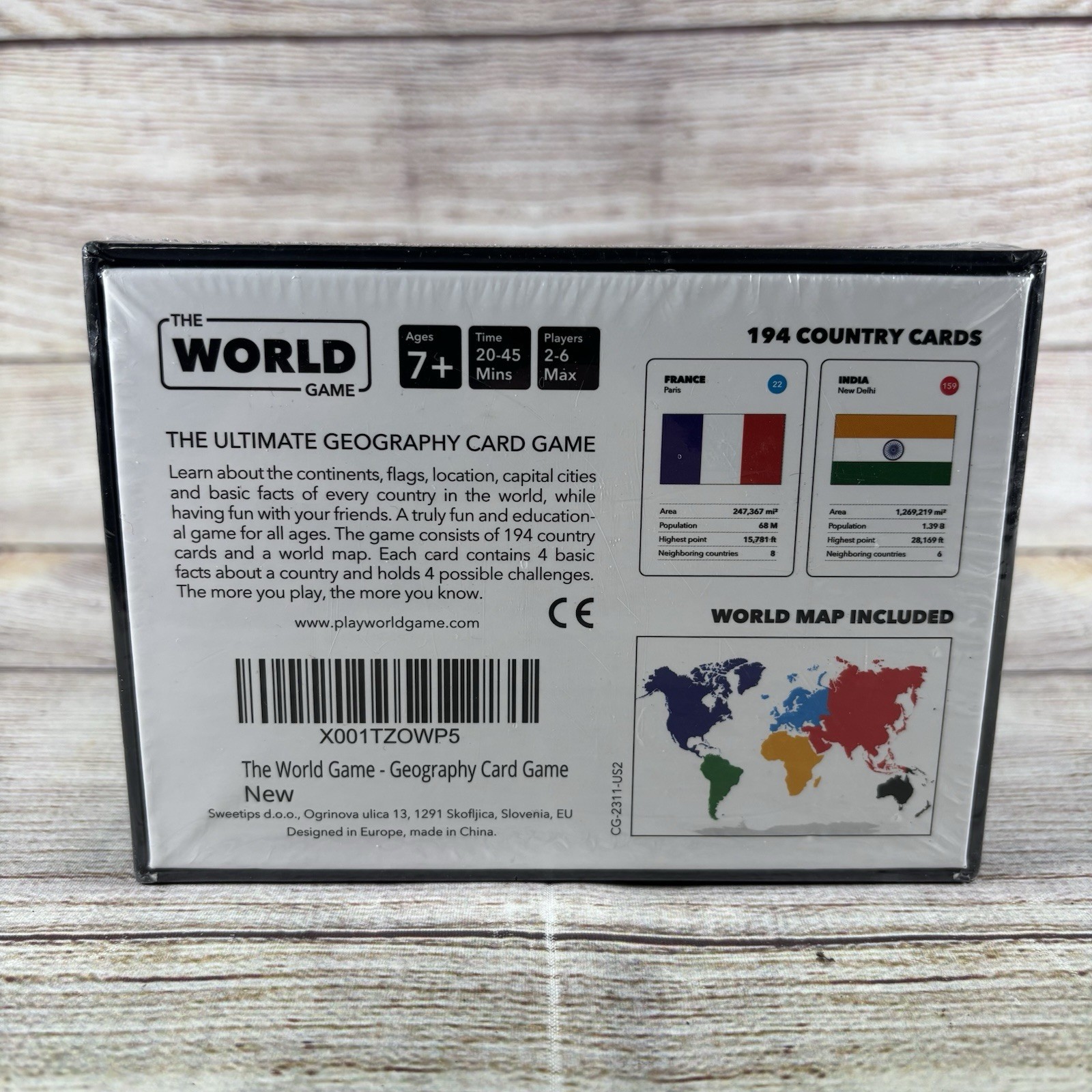 The World Game Ultimate Geography Card Game 194 Country Cards Sealed