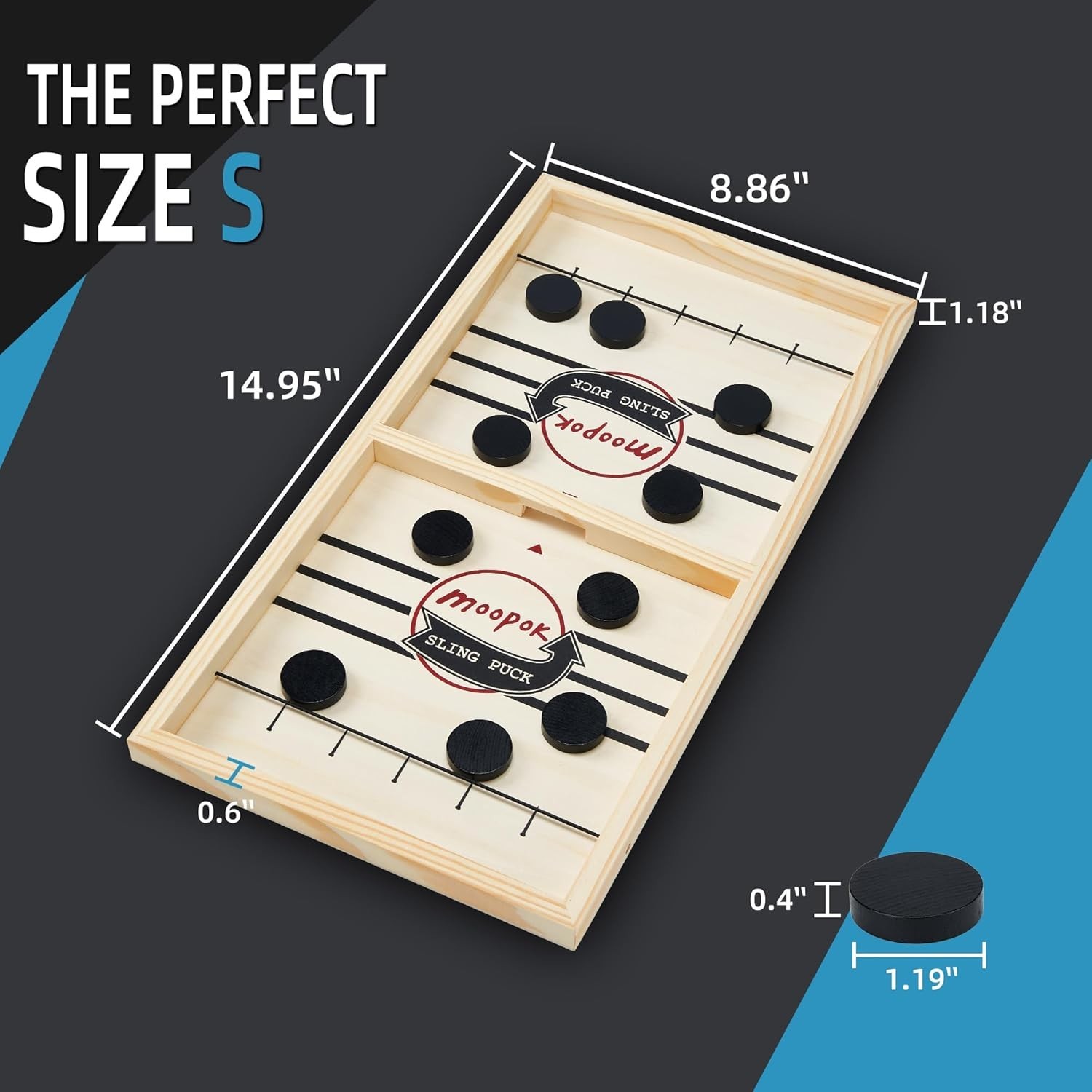 Fast Sling Puck Game Wooden Tabletop Hockey Board Game Family Party Desktop Toy