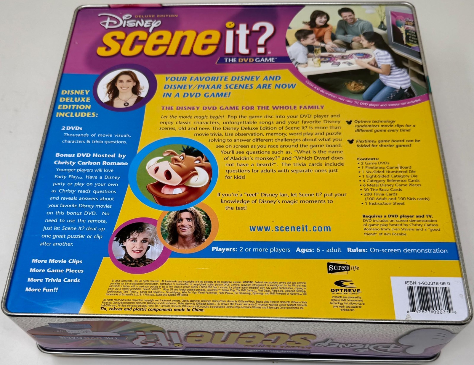 Disney Scene It Deluxe Edition Tin – Screenlife – 2005 – Complete
