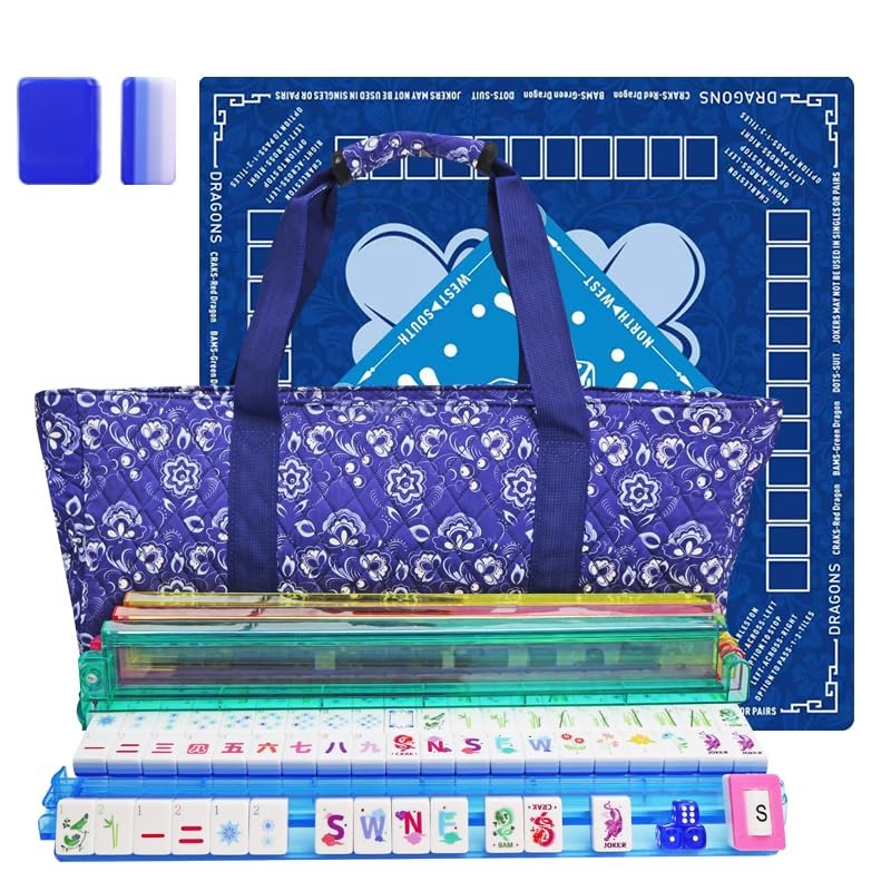 American Mahjong Game Set, Portable Carrying Bag,Acrylic 160 Tiles,Western Ma…