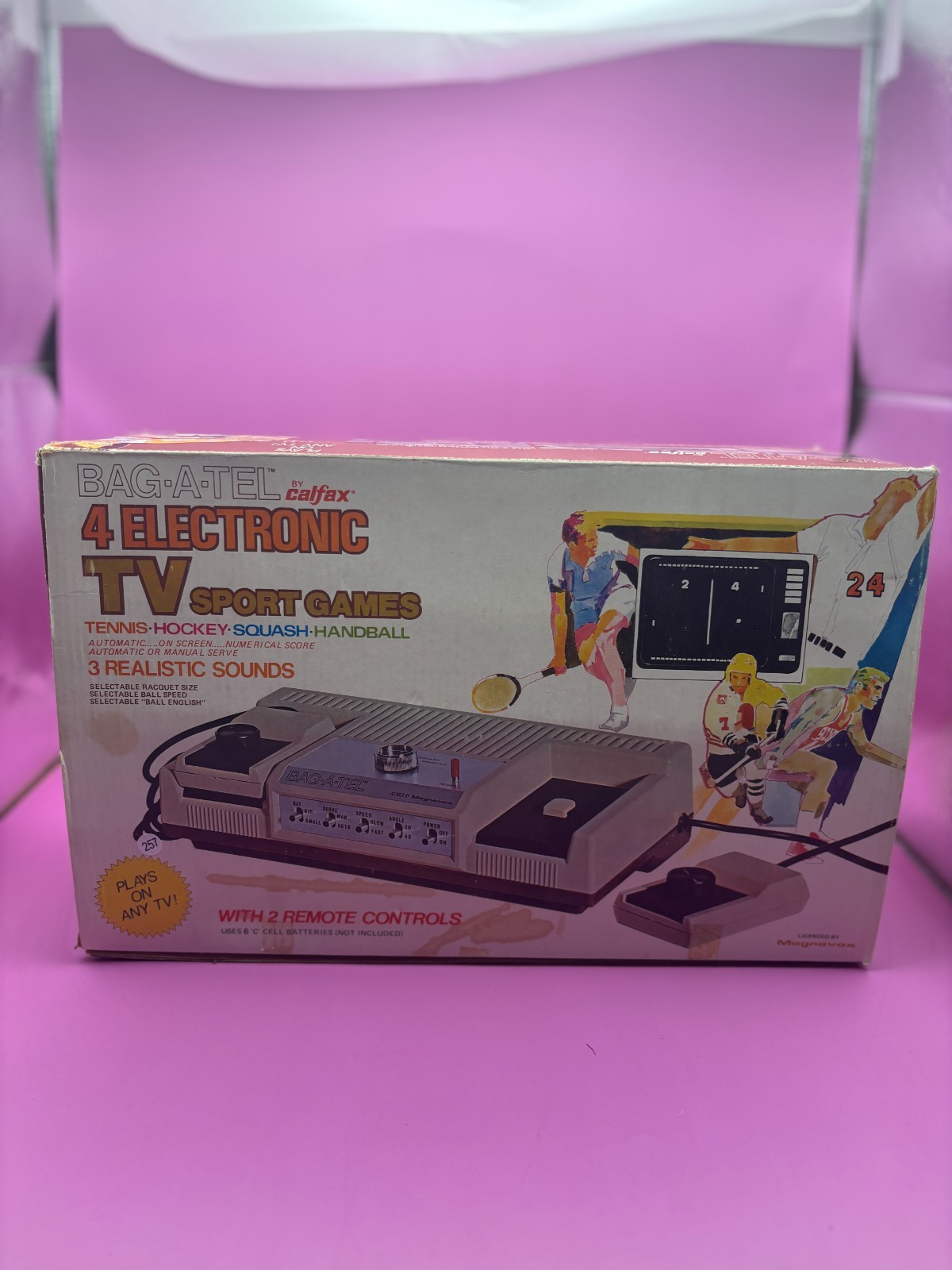 Vintage Bag-A-Tel EP800 4 Electronic TV Sport Games Pong Console + Box Manuals