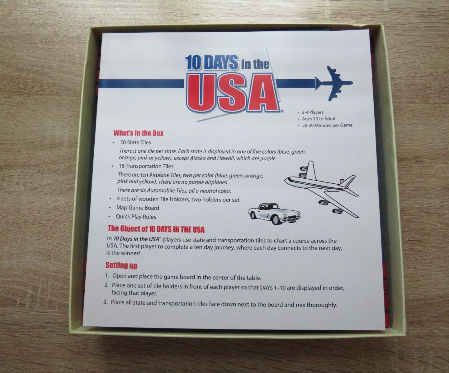 10 DAYS In The USA Board Game of Making Connections by OUT OF THE BOX ~ Complete