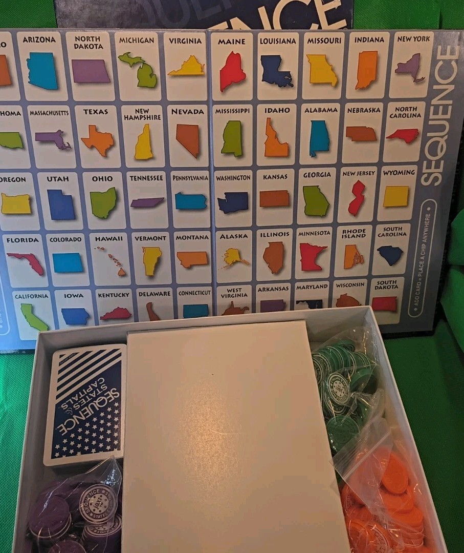 Sequence: States And Capitals Board Game COMPLETE Geography FREE SHIP Educate