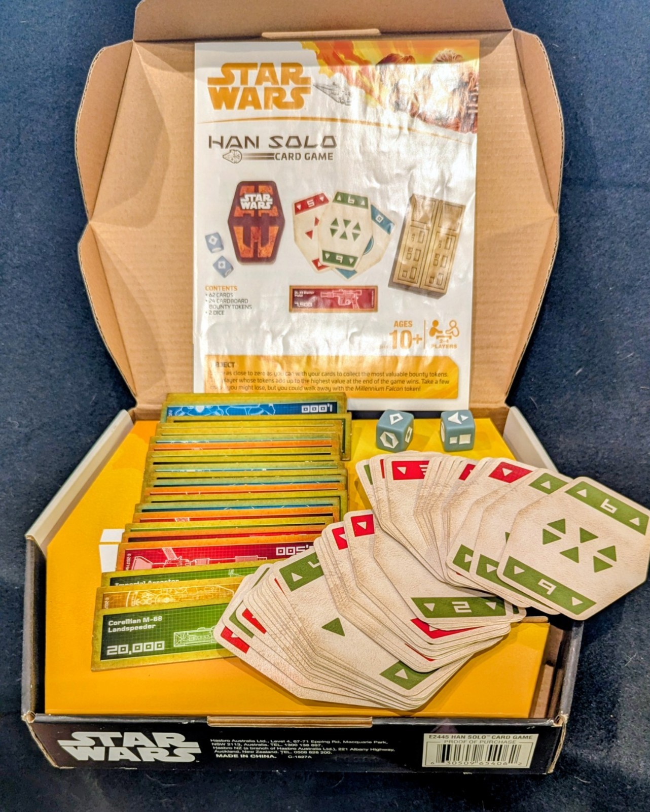 Disney Star Wars Han Solo Sabacc Card Game Hasbro 2017 100% Complete Mint in Box