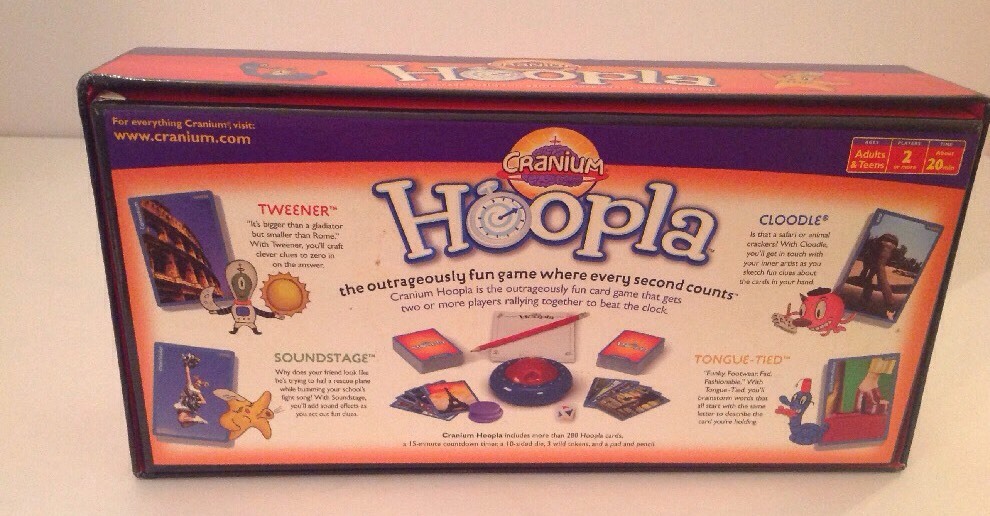 Cranium Hoopla Game Party Card Family Adult Teen Fun Timer