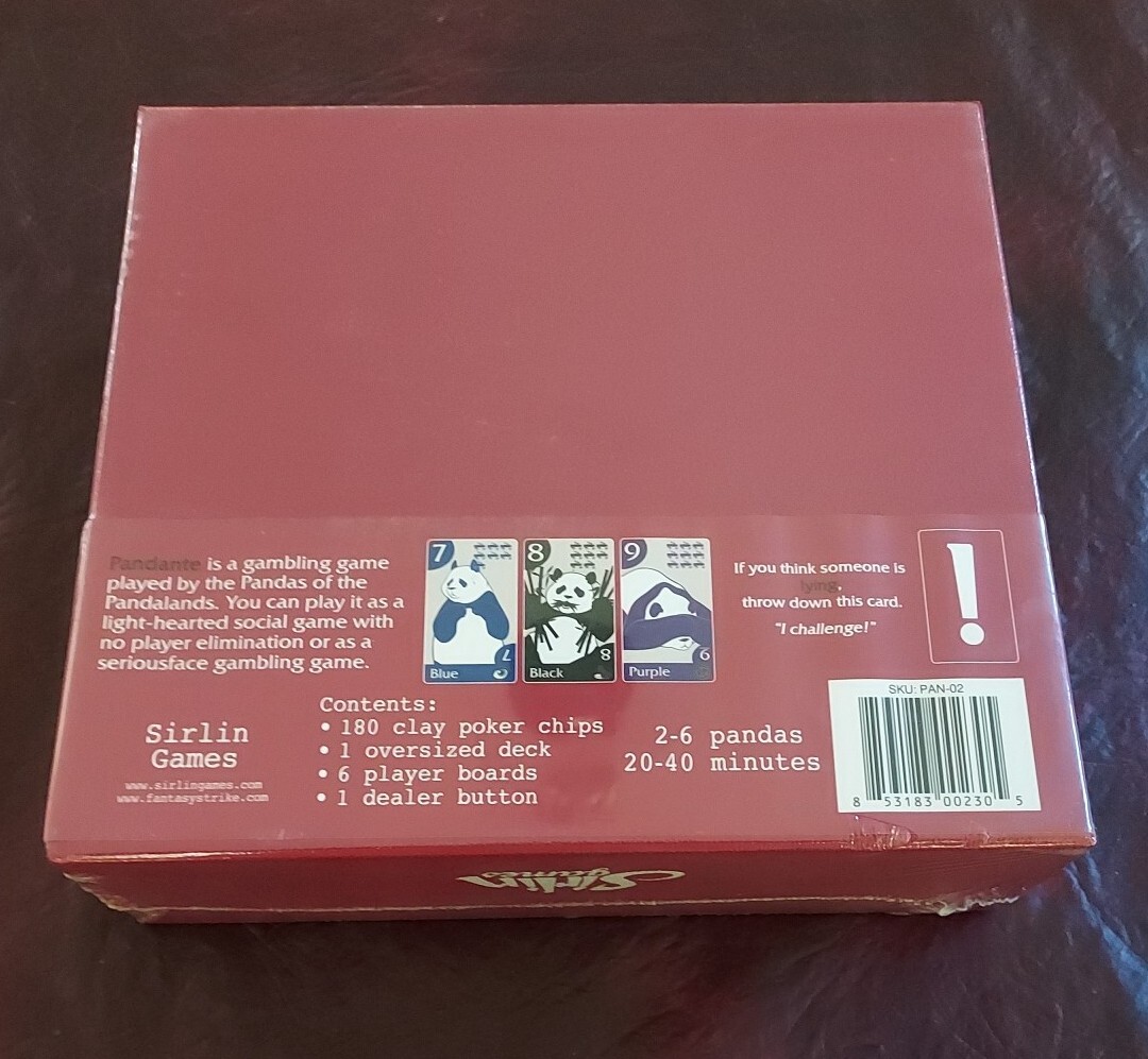 Padante Box Set Sirlin Games Gambling Lying Pandas New Shrink Wrapped
