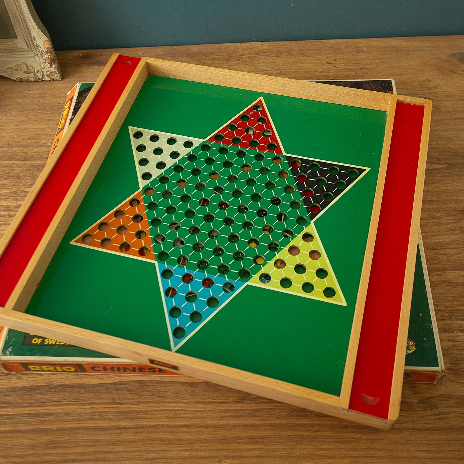 Vtg Chinese Checkers Brio of Sweden Kina Spelet Excellent Condition 1970s