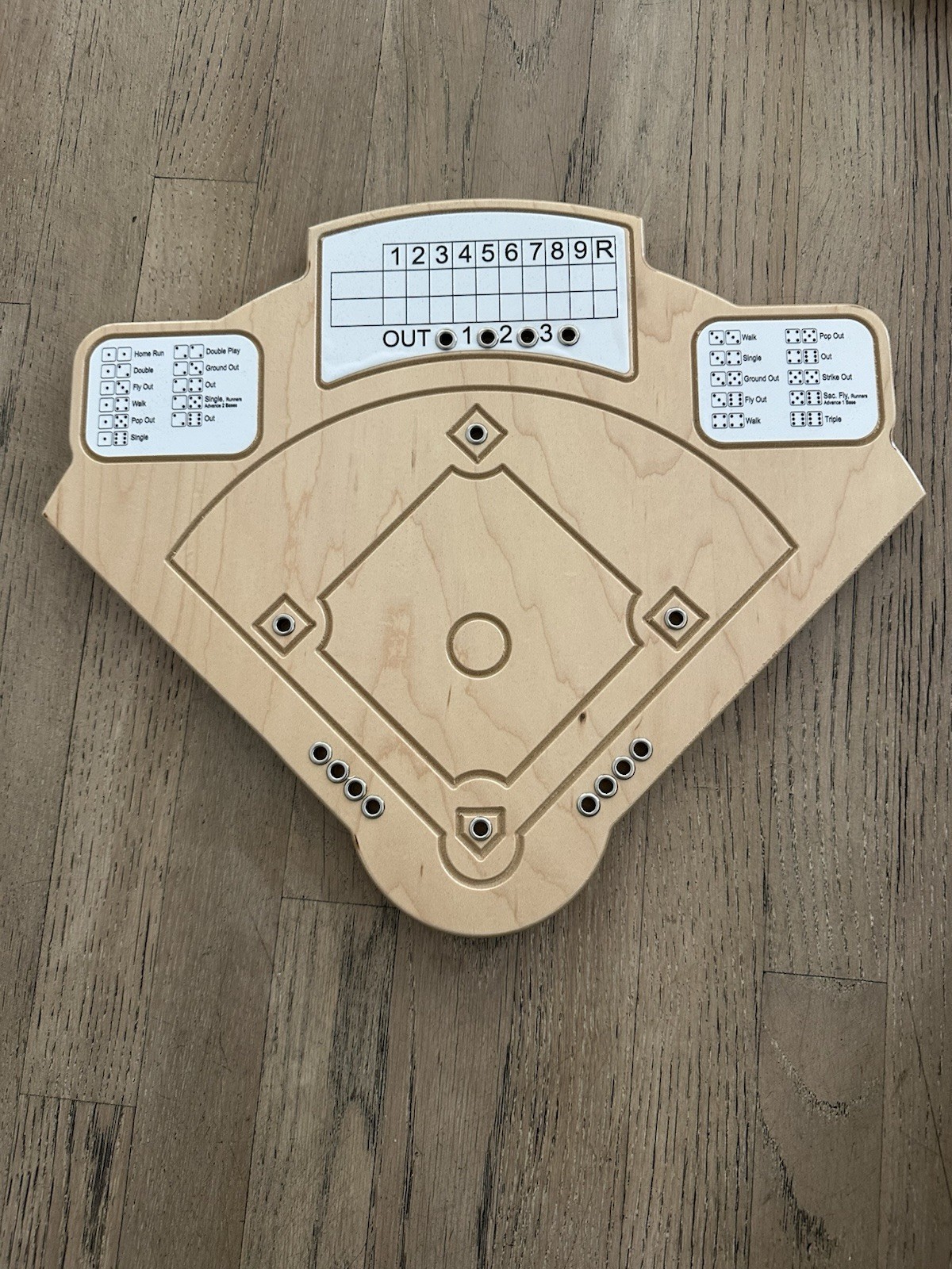 Across The Board Baseball Game Handcrafted Wood Made in USA Dr Toys Award Winner