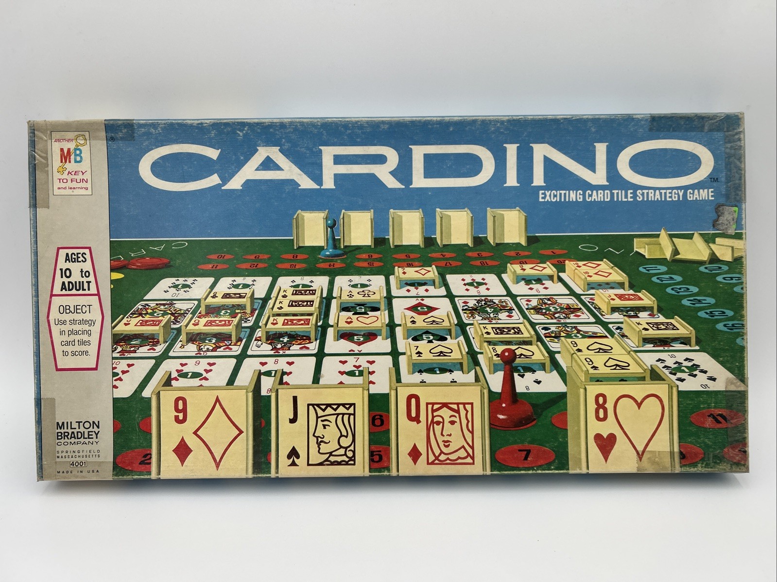 Vintage 1970 Milton Bradley CARDINO Exciting Card Tile Strategy Game! COMPLETE!