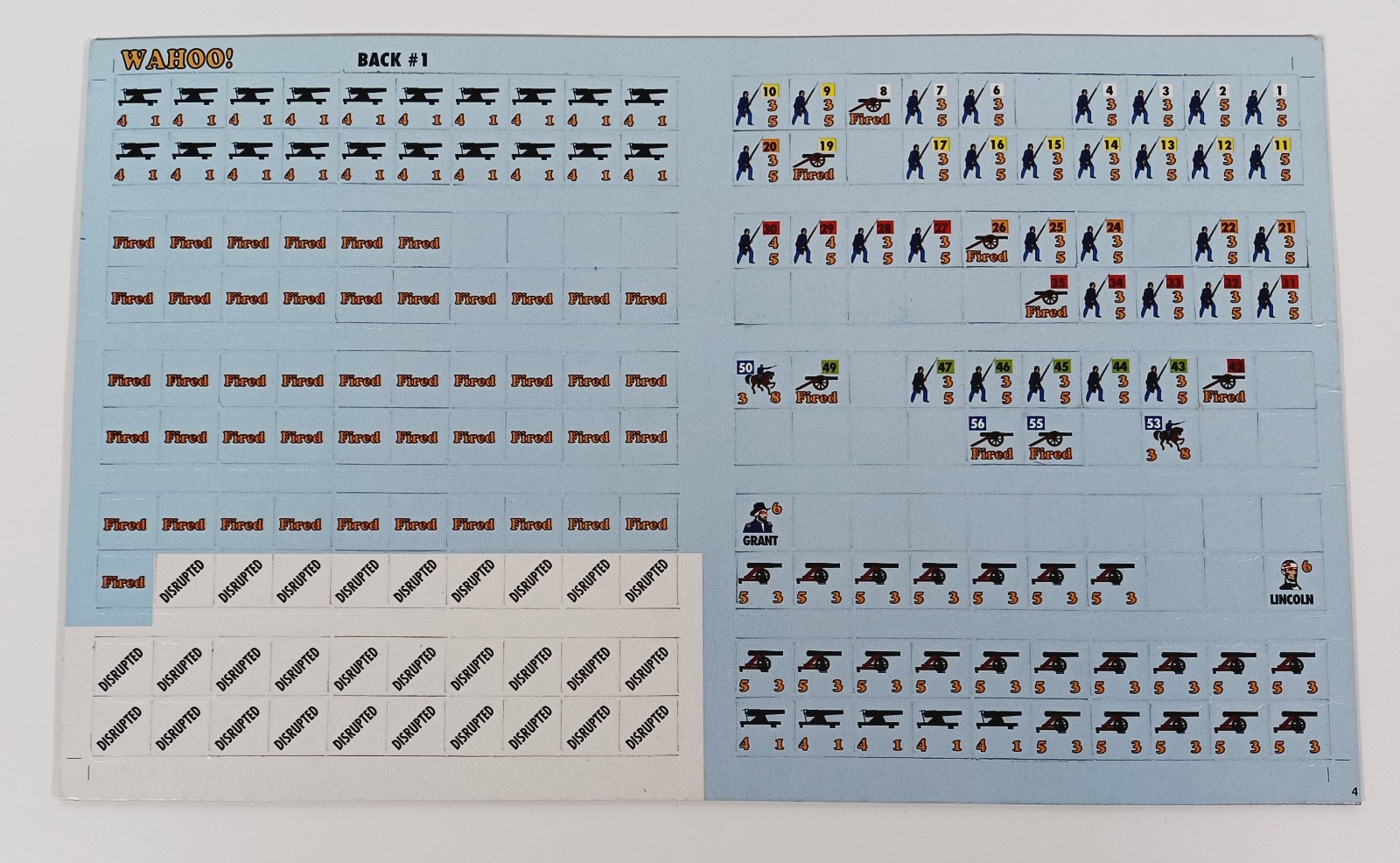 Vintage 1991 XTR Corp. Wahoo! The Battle Of Washington July 8, 1863 Board Game