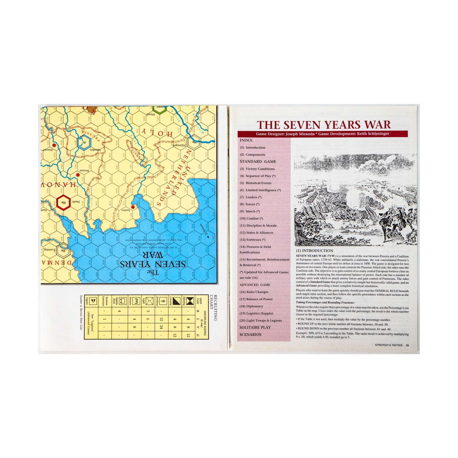 SPI Strategy & Tactics #163 w/The Seven Years War in Europe 1756-17 Mag VG/VG+