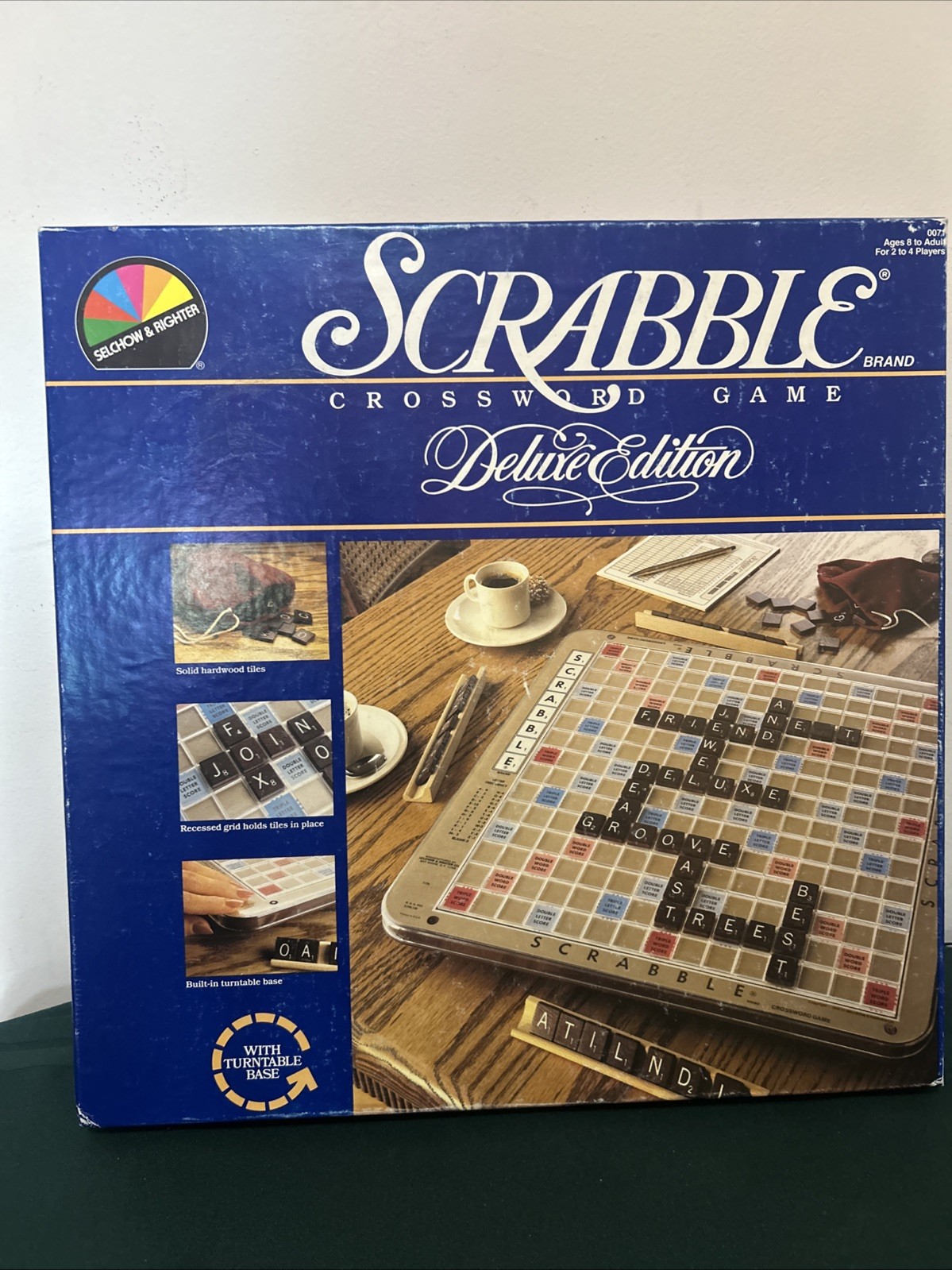 Scrabble Revolving Deluxe Edition 1987 Crossword Word Game Complete Puzzle Board