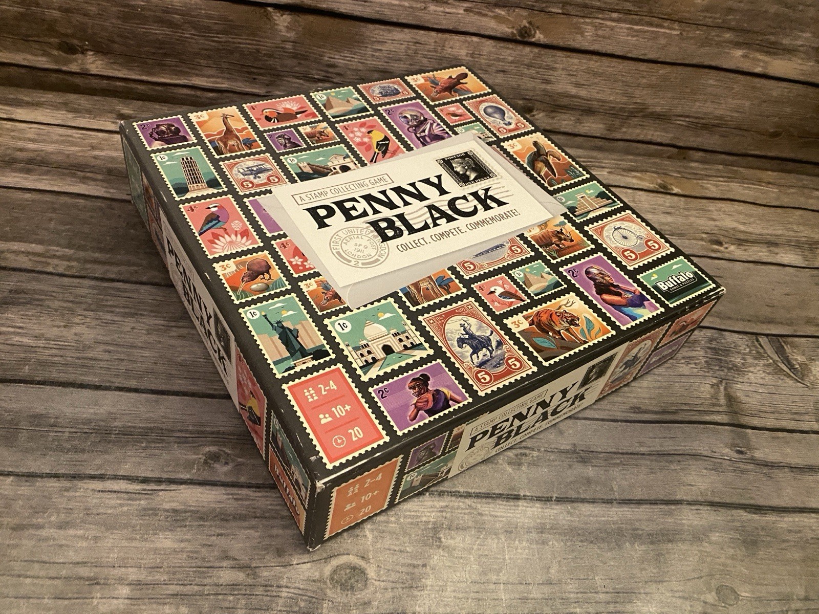 Penny Black Stamp Collecting Board Game Buffalo Games Complete Game