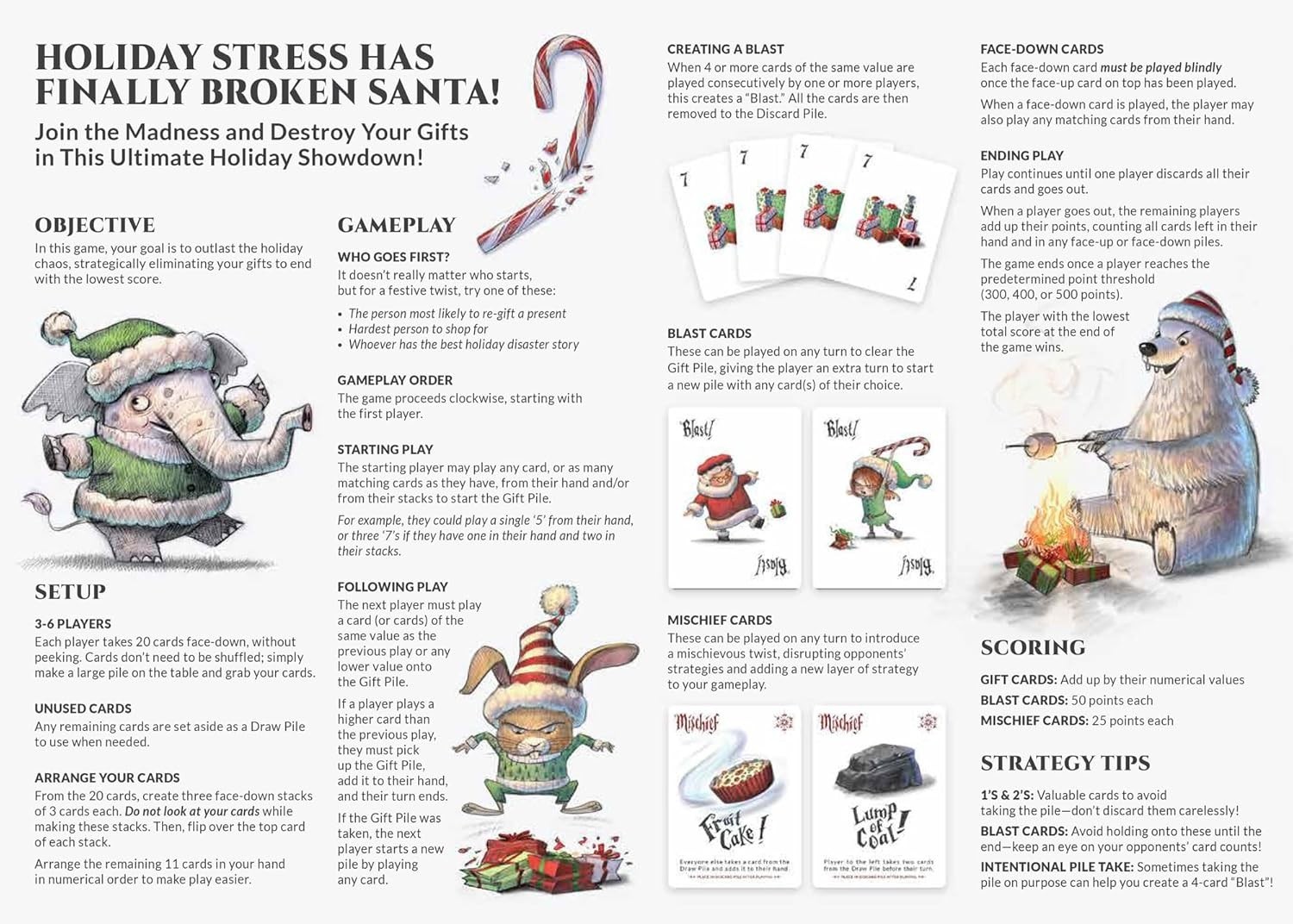 Wicked Christmas Card Game Wonky Penguin Holiday Festive Chaos Family Fast