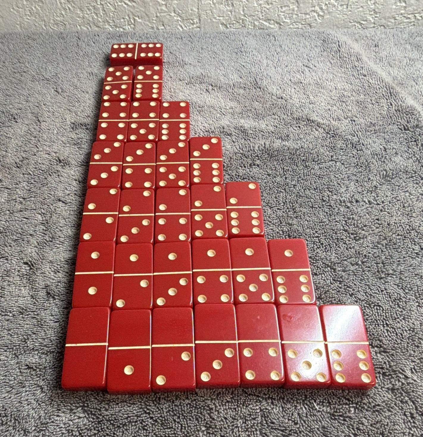 Rare Cardinal Products Co Vintage 1965 Dominoes Set Hard plastic Tiles Case